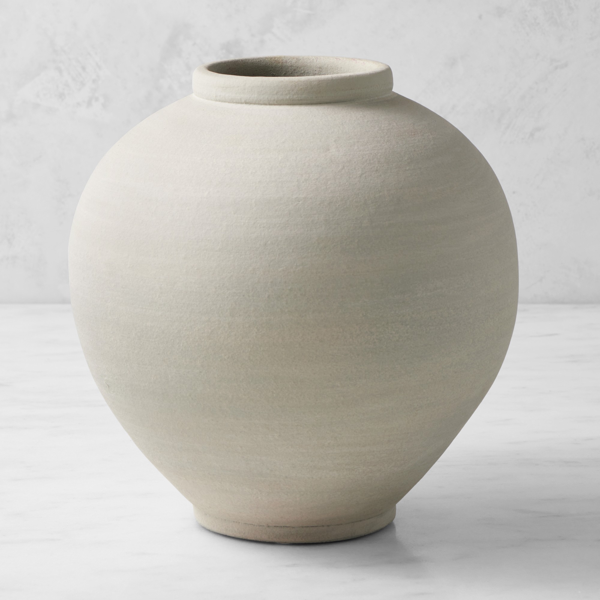 Jeff Leatham x Williams Sonoma Round White Ceramic Vase