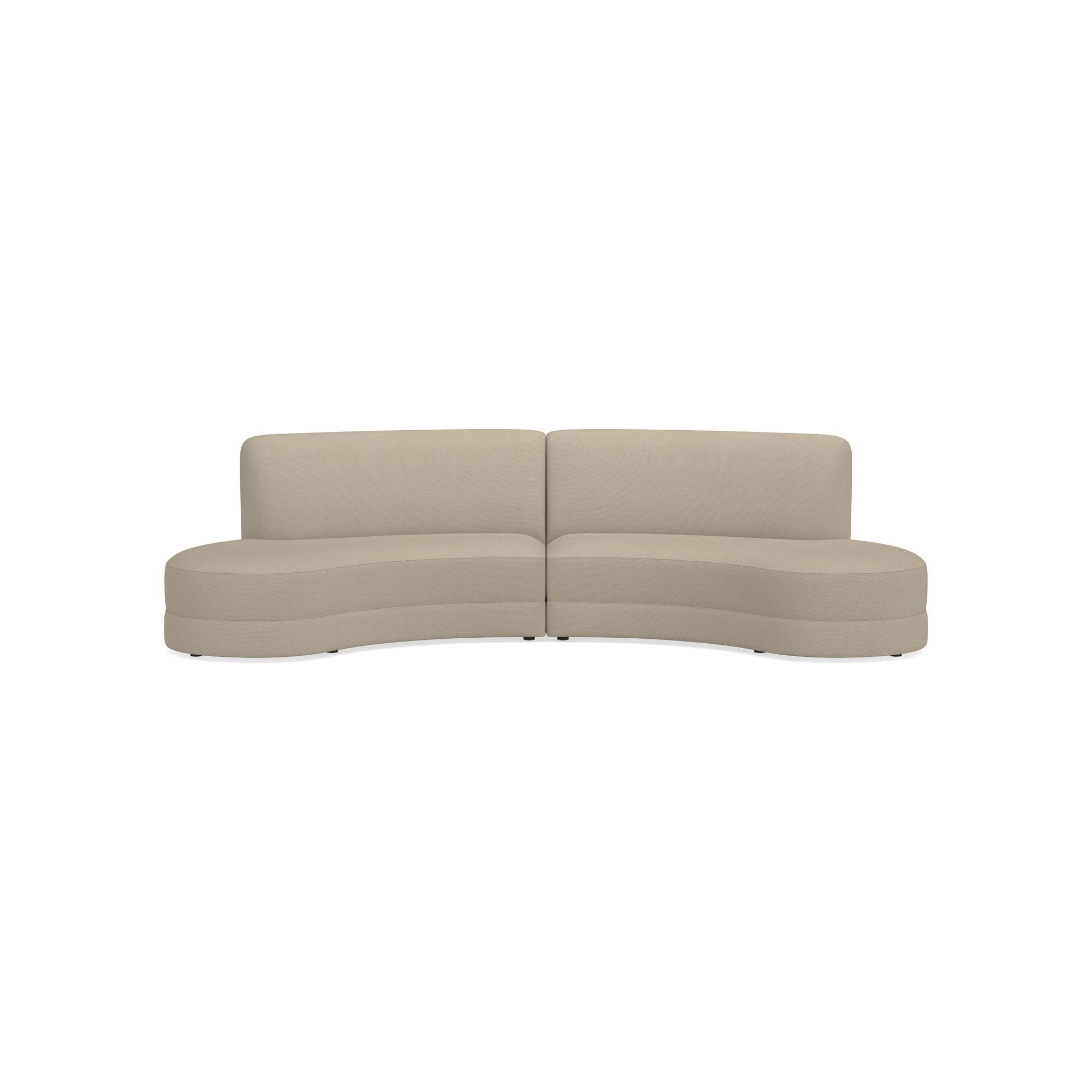 Capri 2-Piece Bumper Armless Sectional (132)
