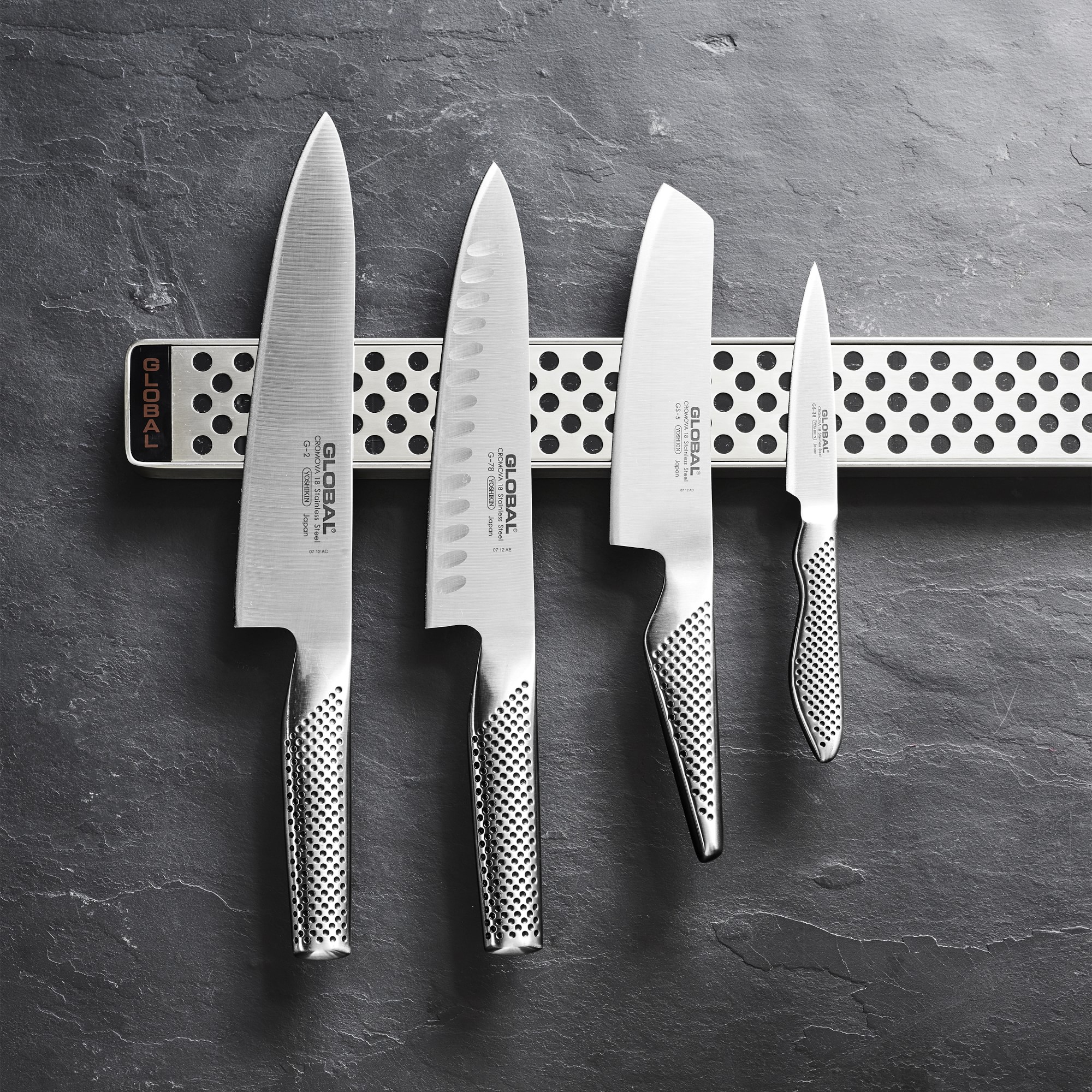 Global Classic Knife Set with Magnetic Bar, Set of 5