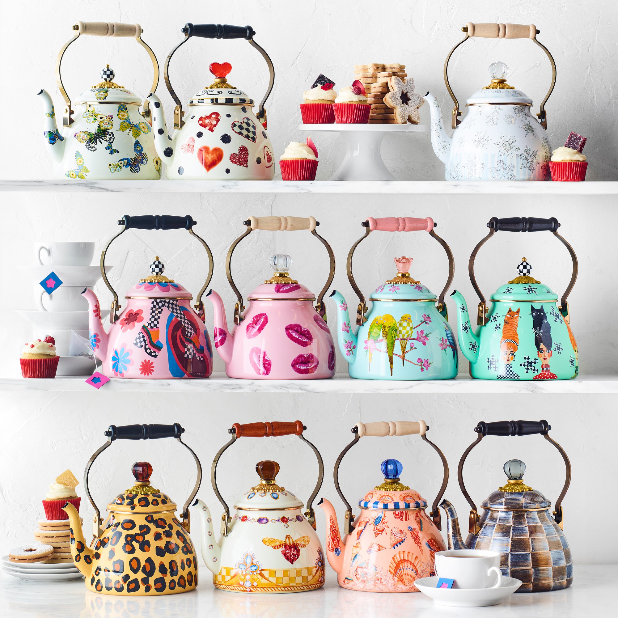 MacKenzie Childs Butterfly Tea Kettle, 2-Qt.