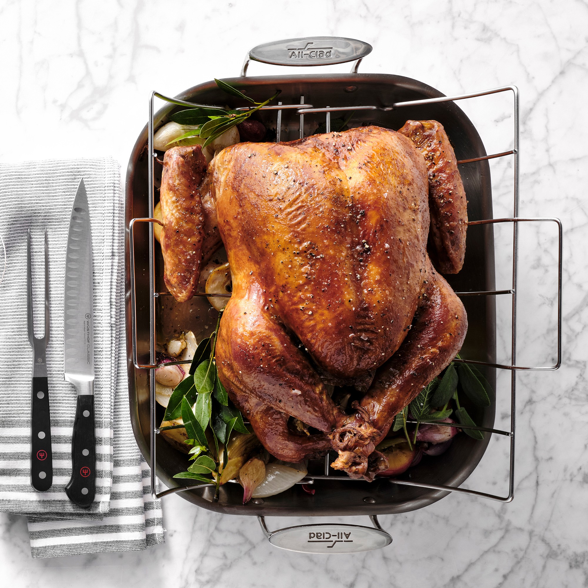 Wüsthof Classic Straight Carving Knife & Meat Fork Set