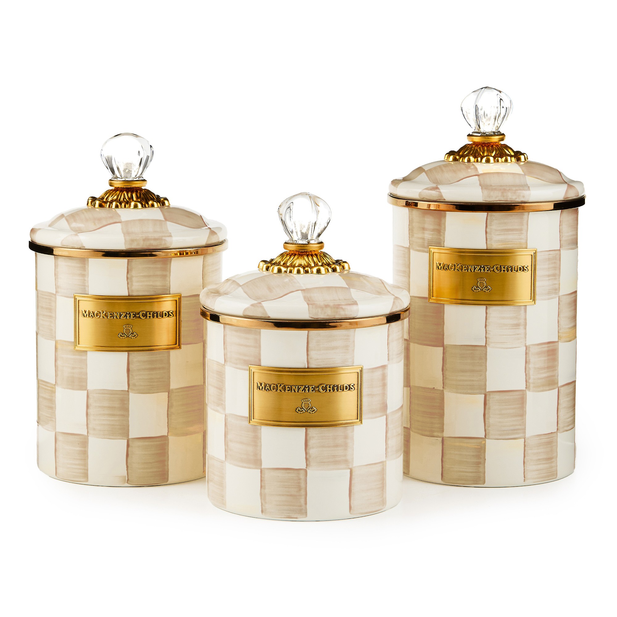 MacKenzie-Childs Mocha Check Canister