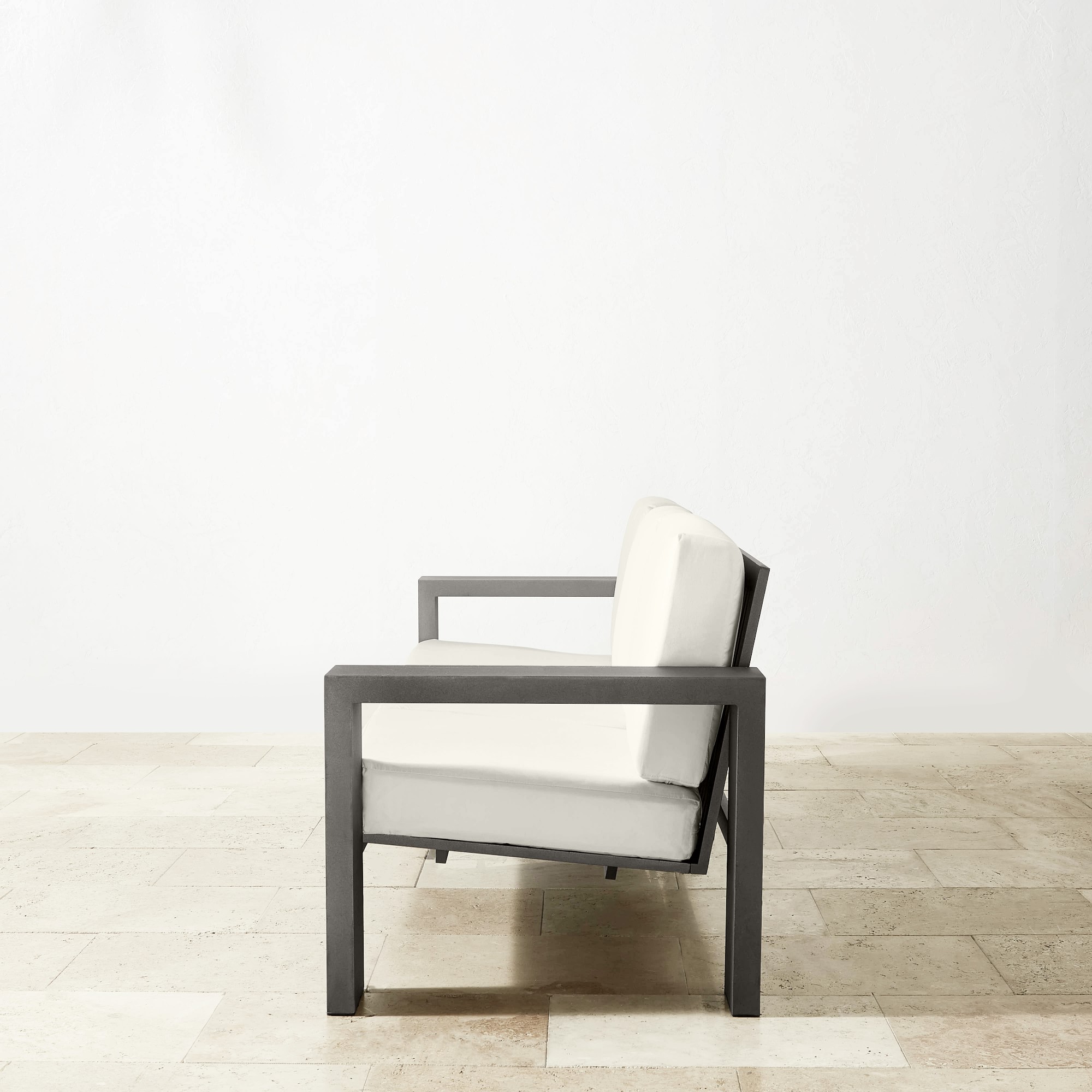 Larnaca Outdoor Slate Grey Metal Sofa (96-107)