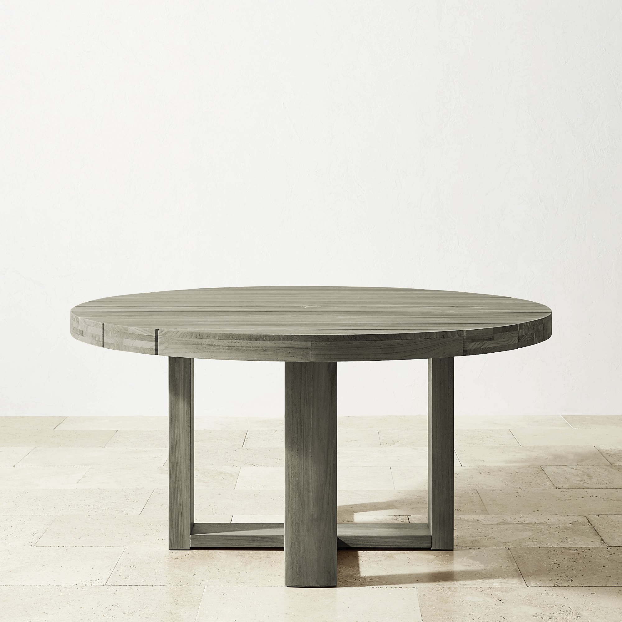 Larnaca Outdoor Grey Teak Round Dining Table (60)