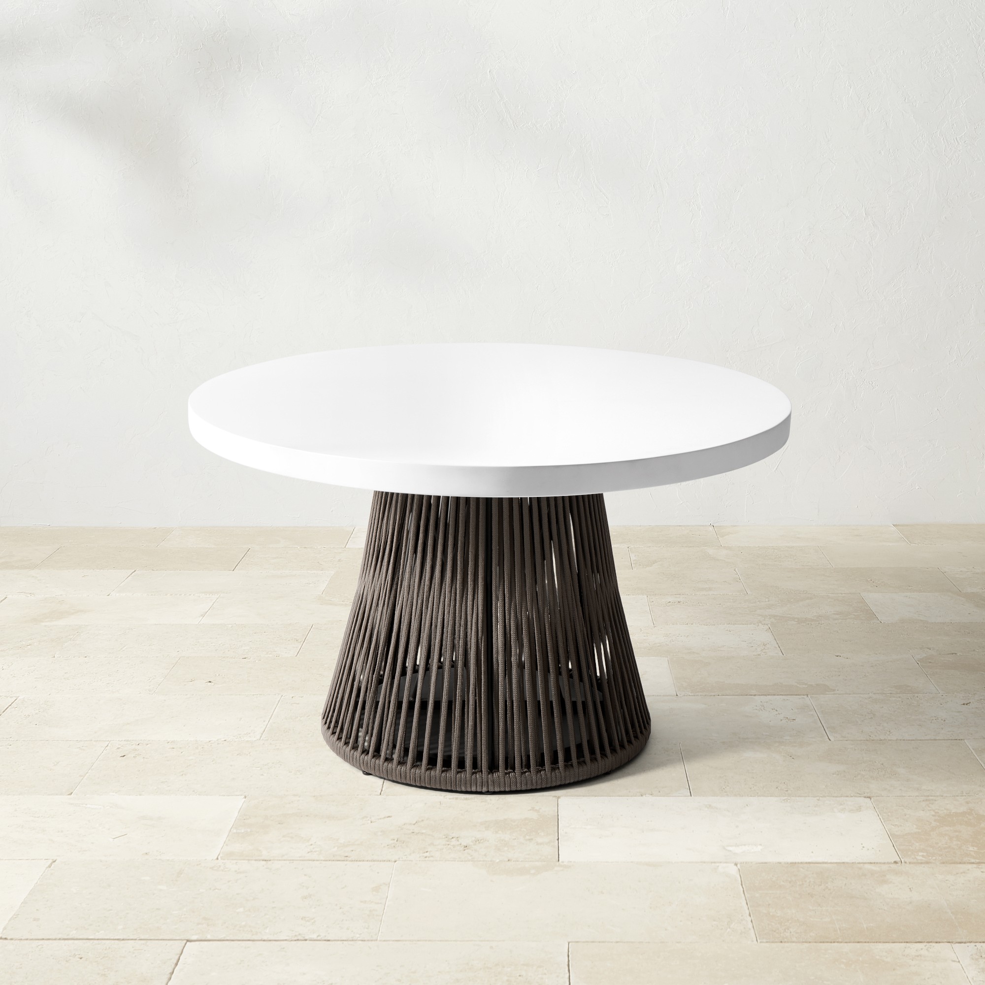 Pasadena Outdoor Fiberstone and Rope Oval Dining Table (72)