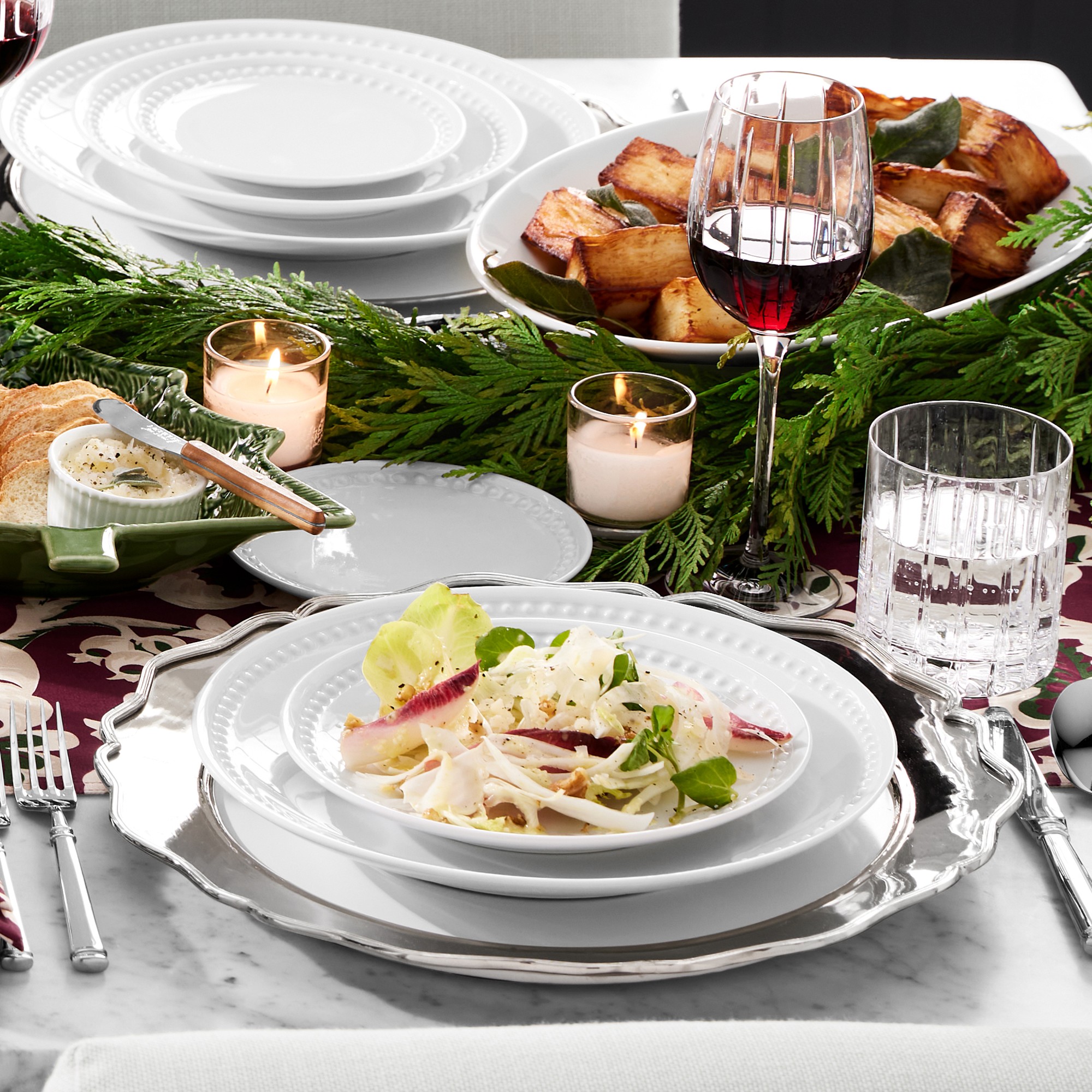 Pillivuyt Beaded Coupe Bread & Butter Plates, Set of 4