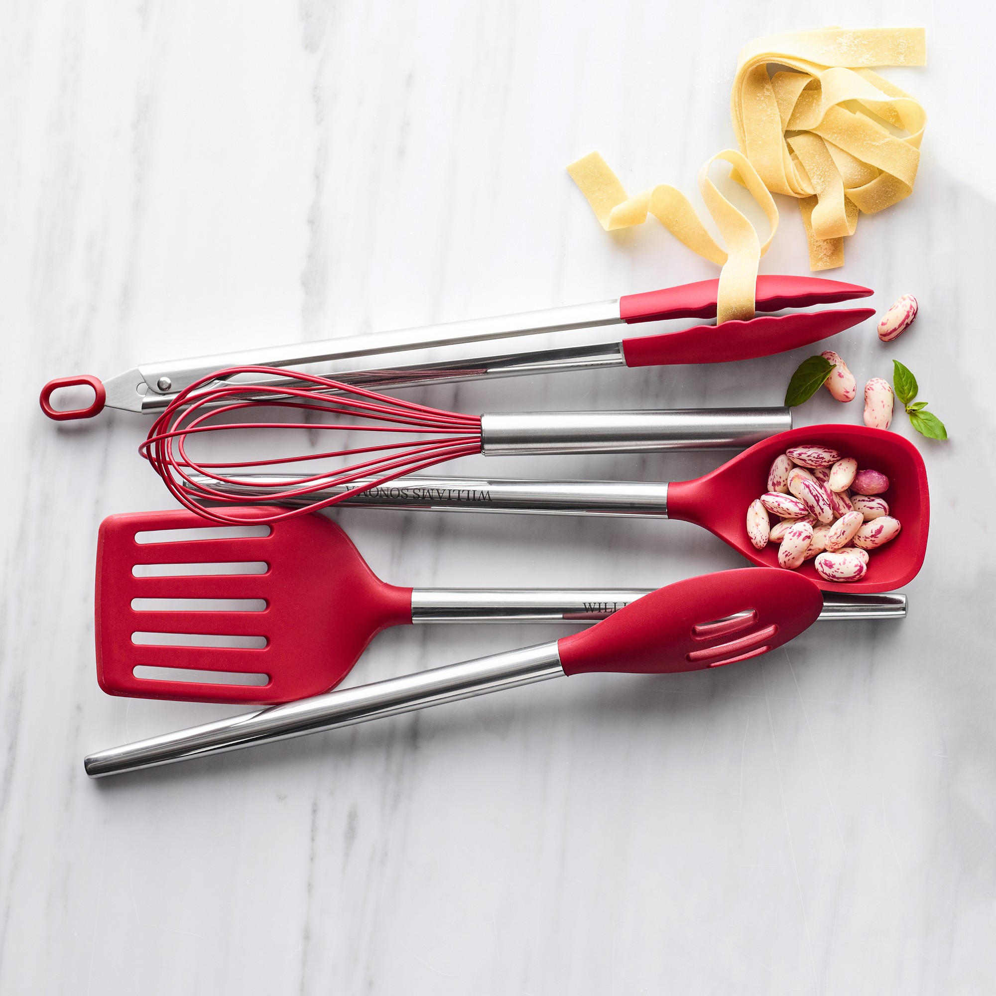 Williams Sonoma Stainless-Steel Silicone Locking Tongs