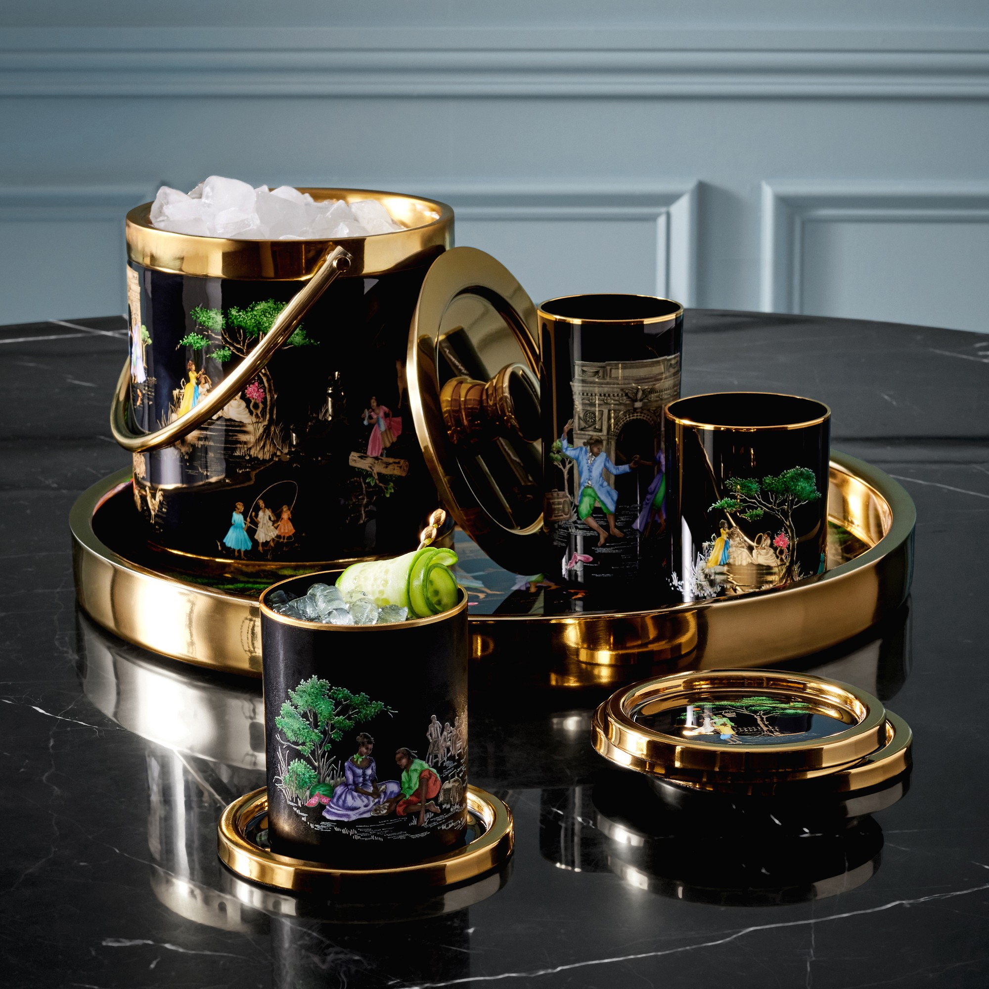 Sheila Bridges x Williams Sonoma Harlem Toile Double-Wall Ice Bucket