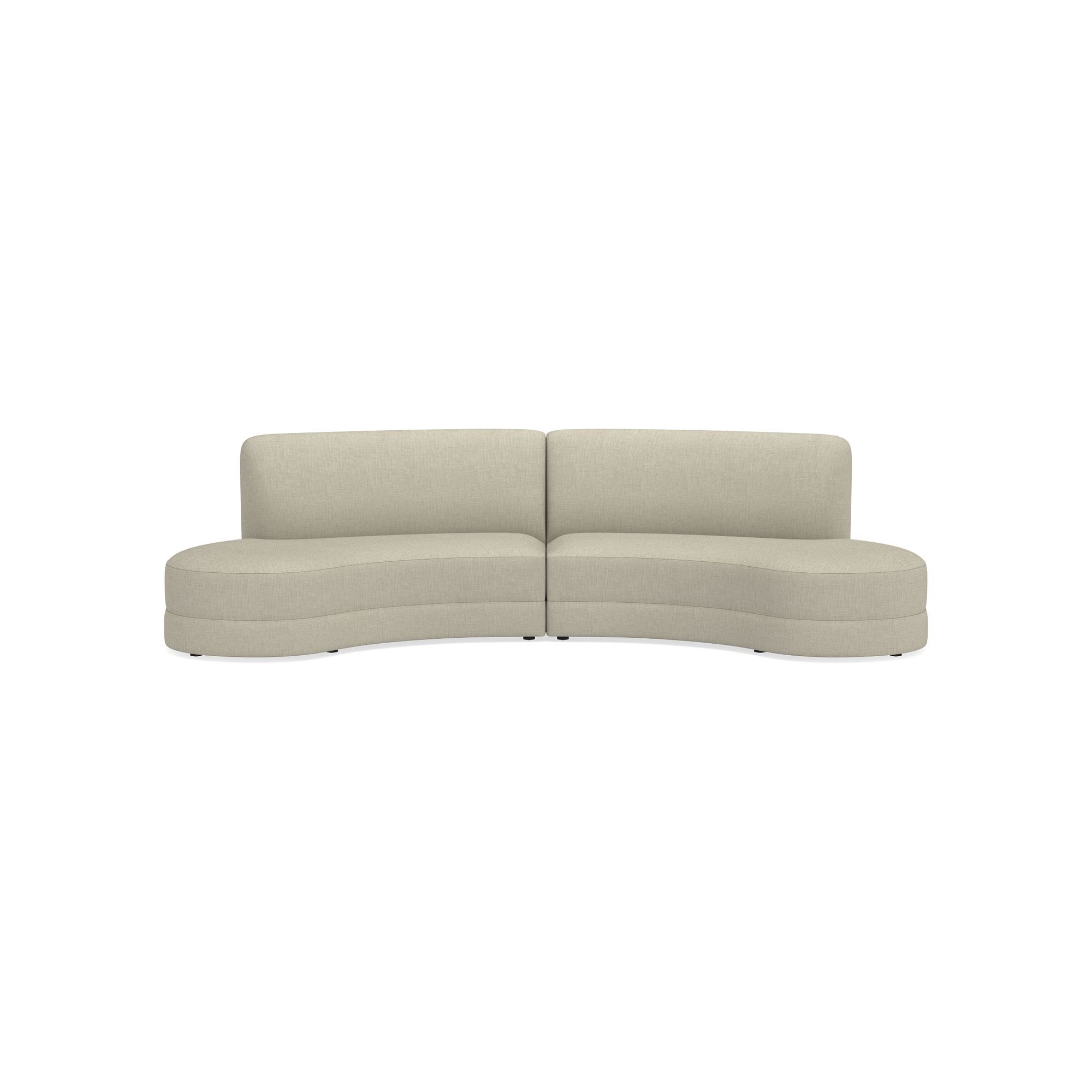 Capri 2-Piece Bumper Armless Sectional (132)