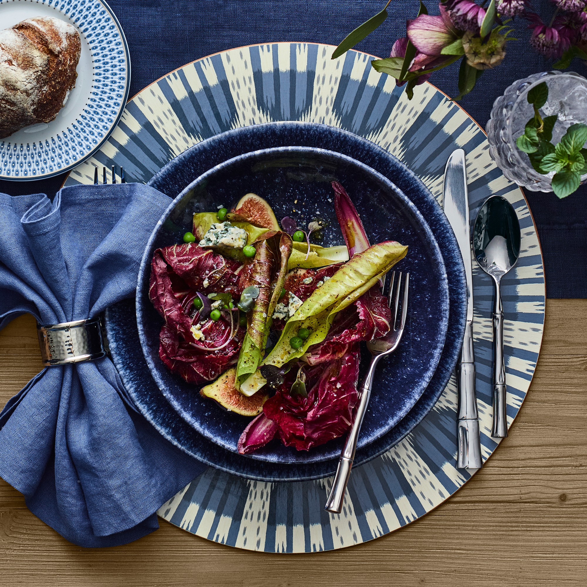 Hammered Nickel Napkin Rings, Set of 4