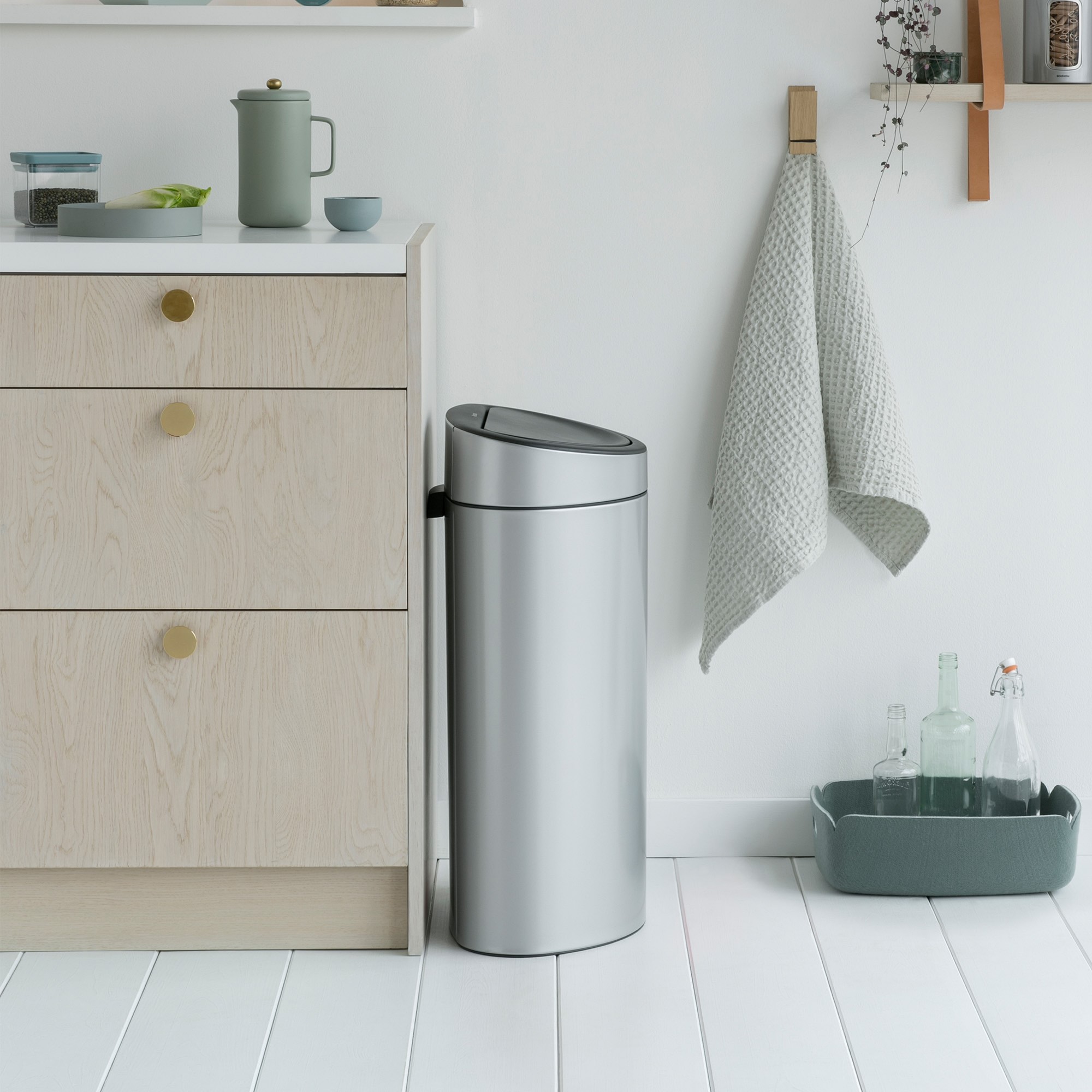 Brabantia Touch Top Trash Can, 10.6 Gallon