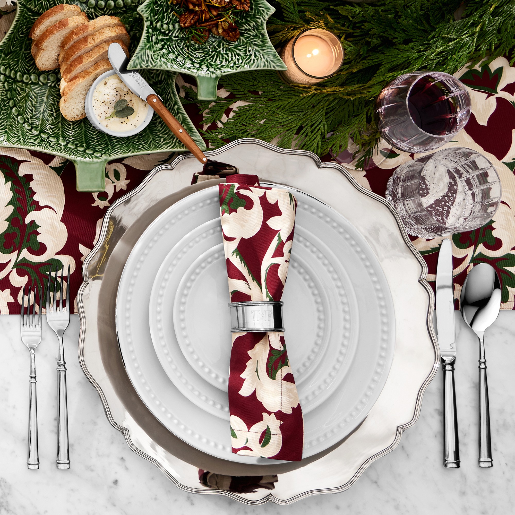 Pillivuyt Beaded Coupe Bread & Butter Plates, Set of 4