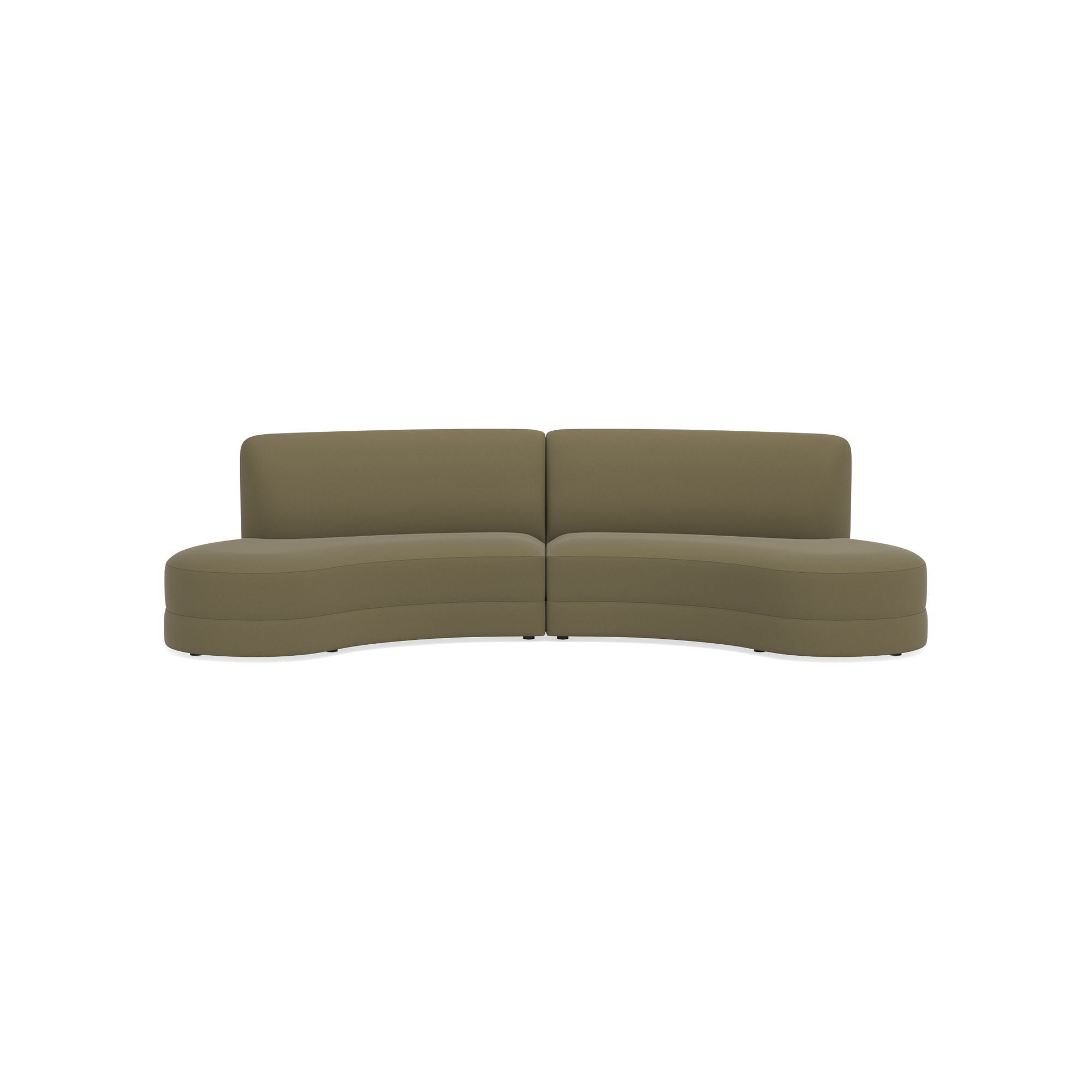 Capri 2-Piece Bumper Armless Sectional (132)