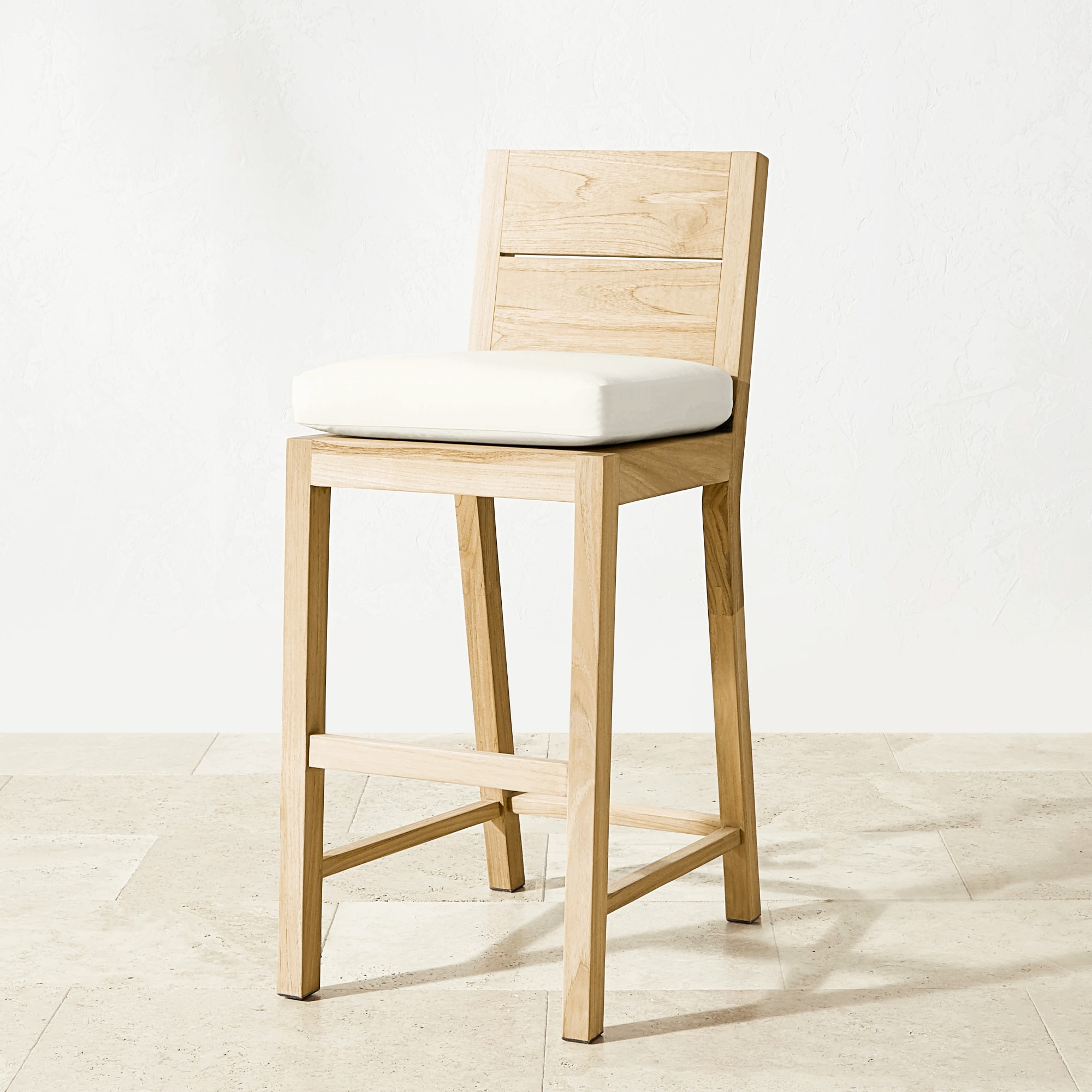 Larnaca Outdoor Natural Teak Bar Stool