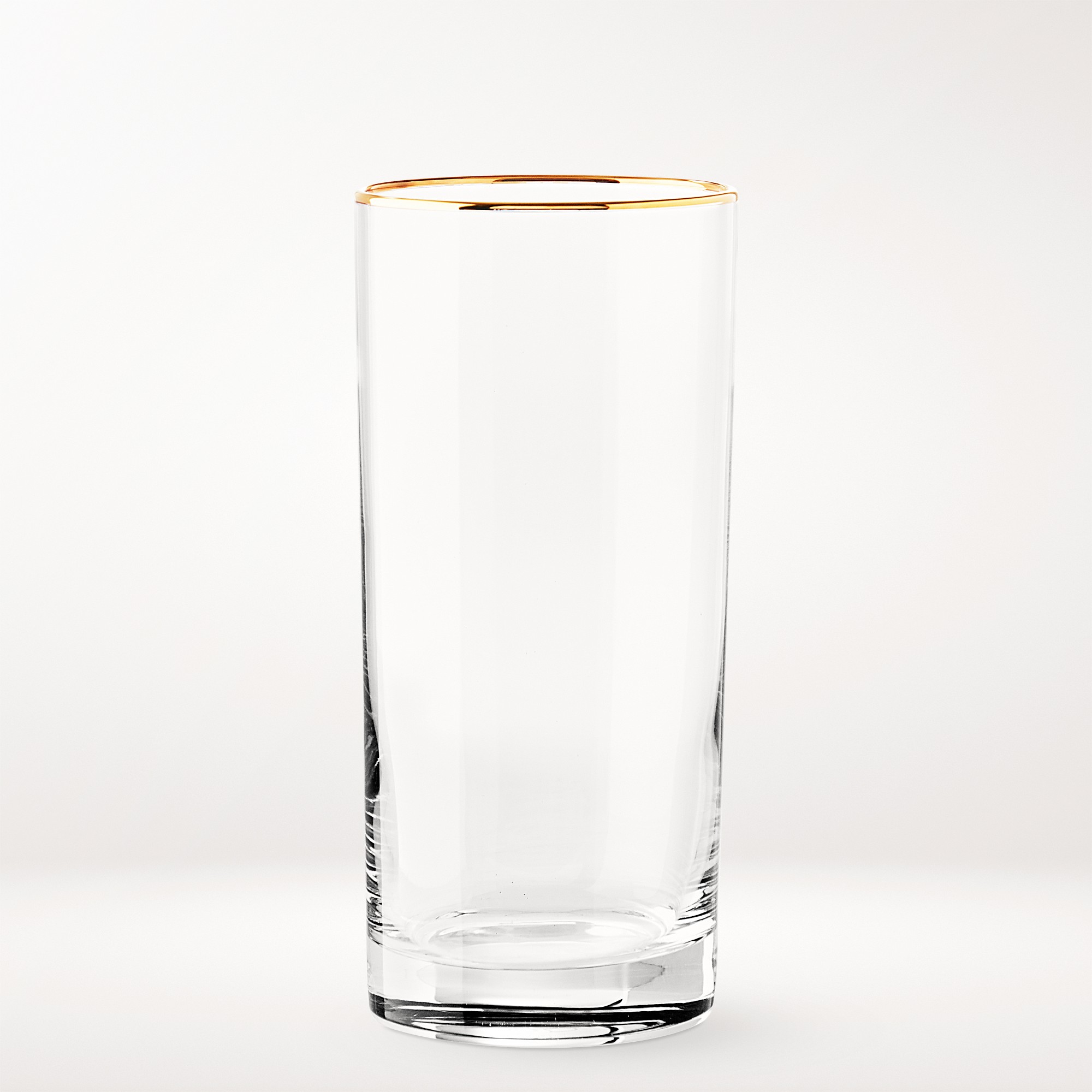 Gold Rim Highball Glasses, Set of 4