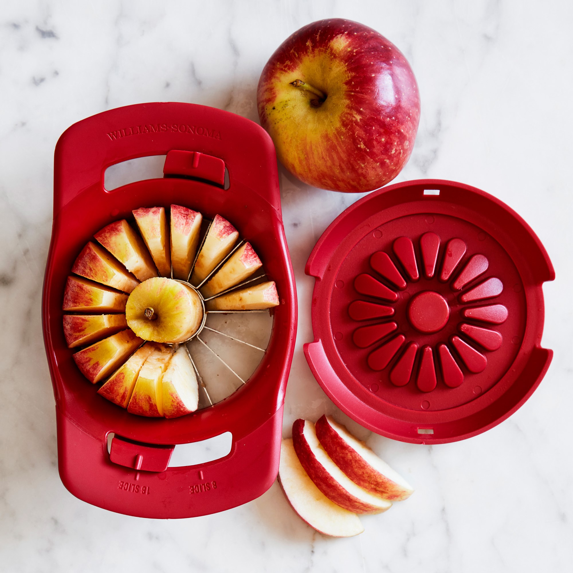 Williams Sonoma Prep Tools Adjustable Apple Slicer & Corer, Red