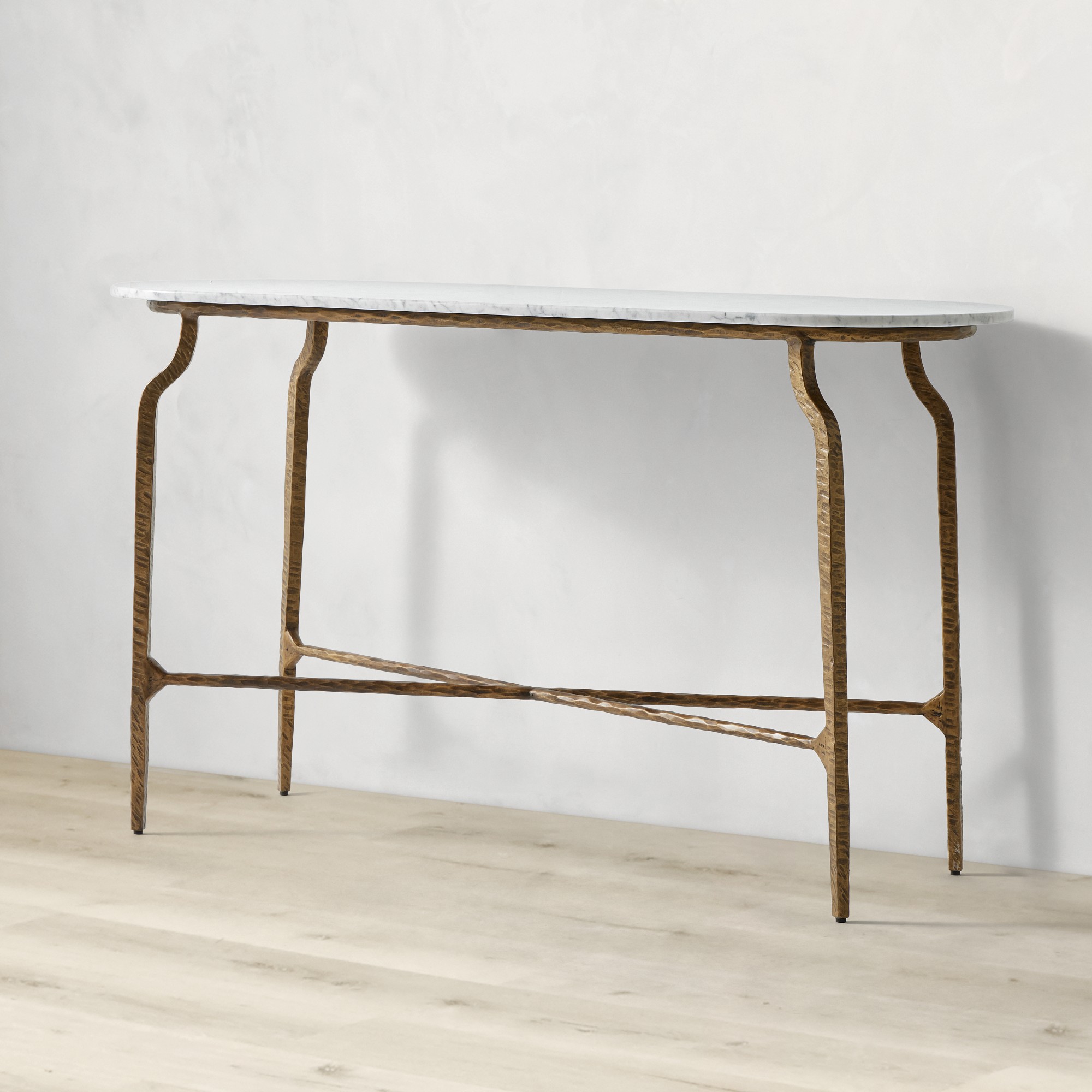 Azurra Hammered Metal Console (60)