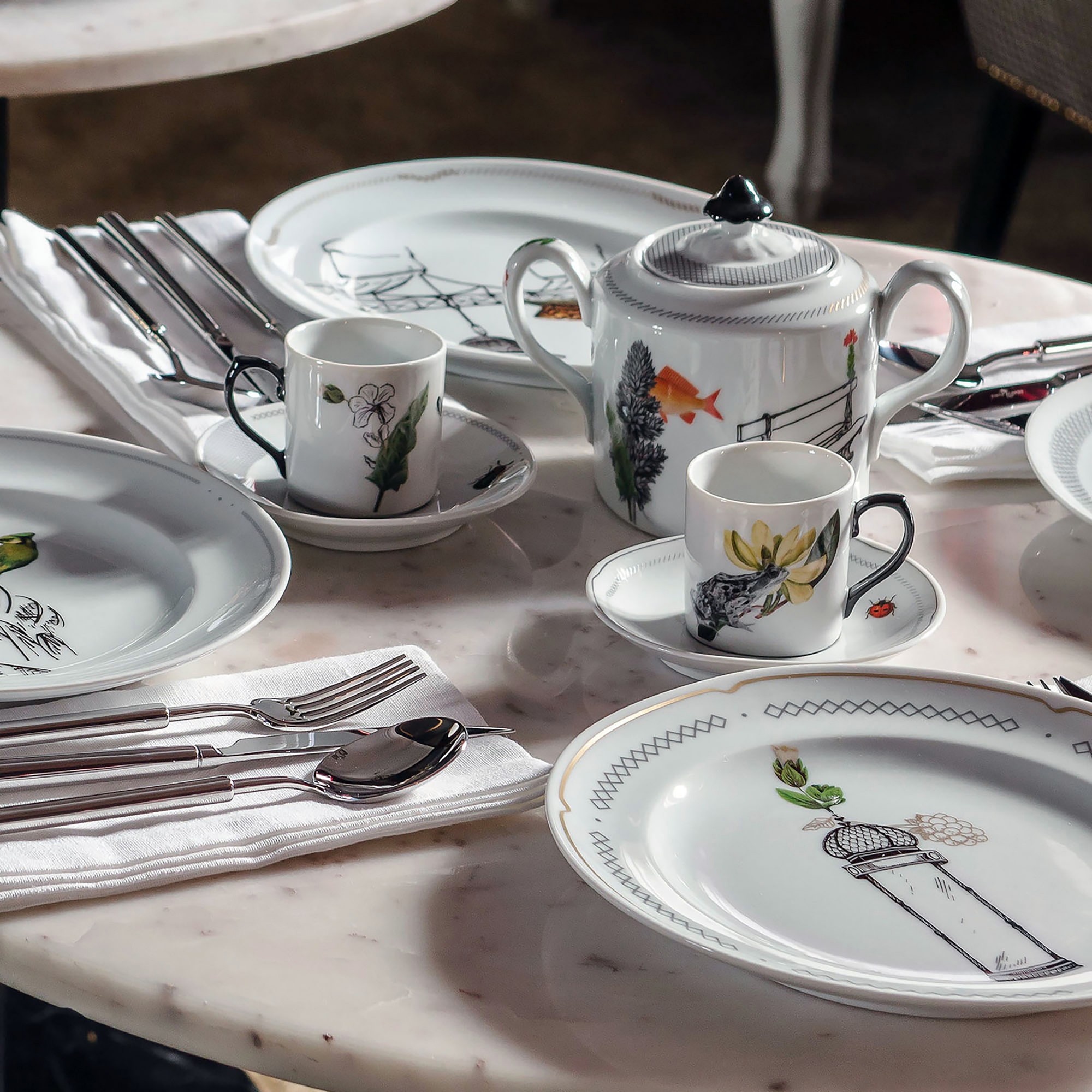 Petites Histoires Espresso Cups & Saucers, Set of 2