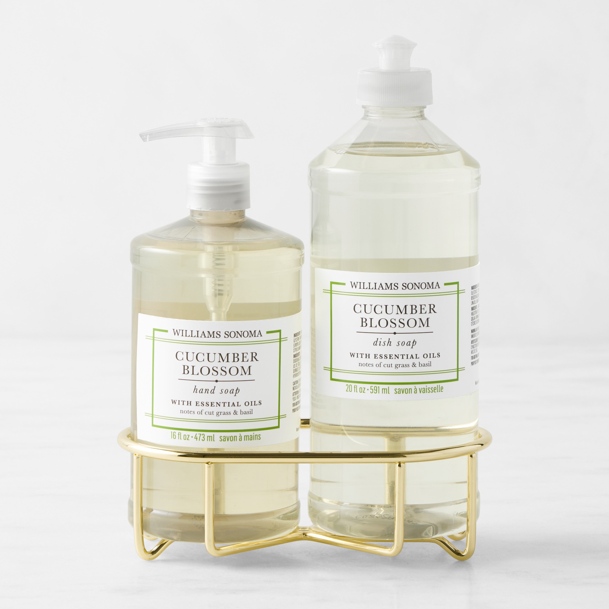 Williams Sonoma Cucumber Blossom Hand Soap & Dish Soap 3-Piece Kitchen Set