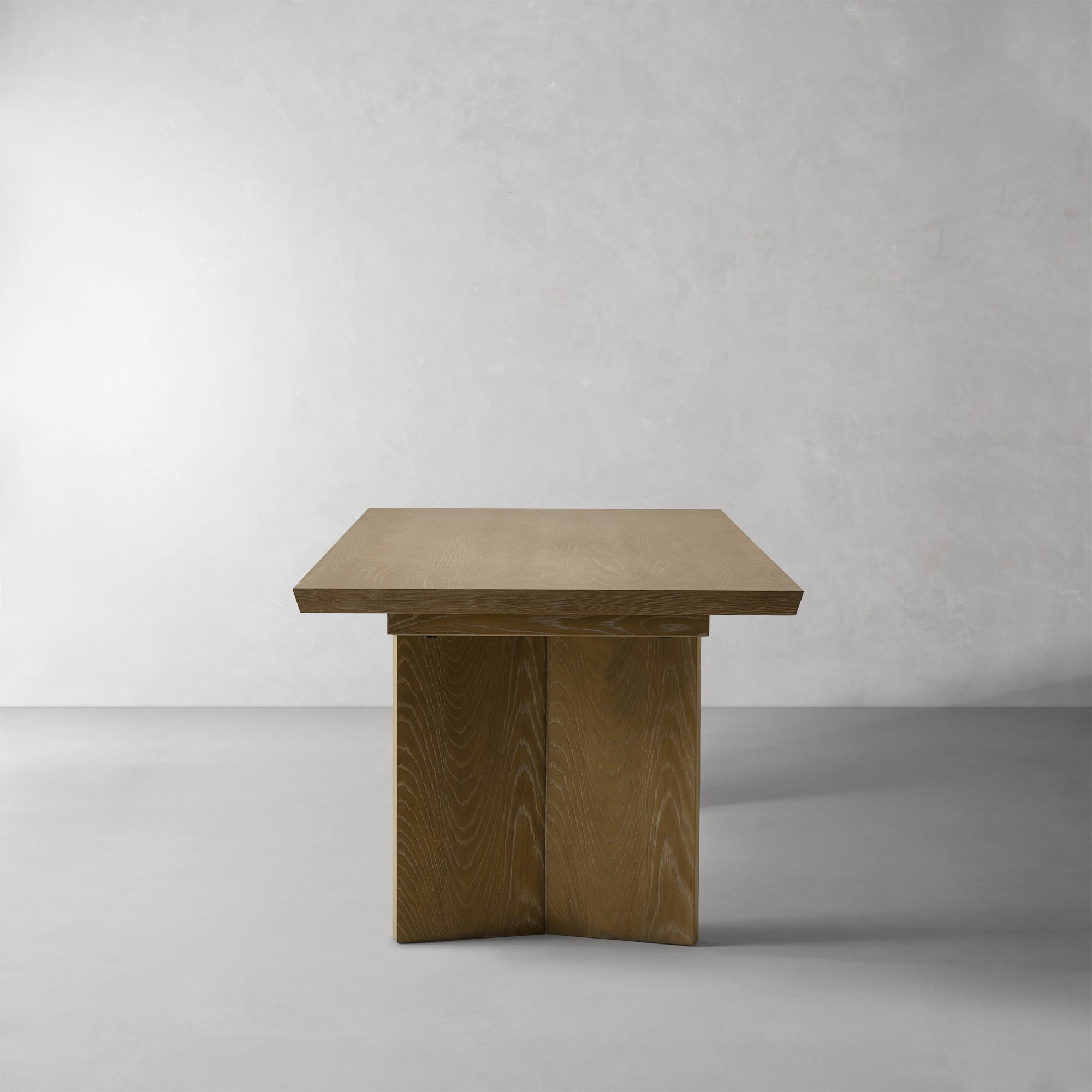 Knife Edge Extendable Rectangular Dining Table, Cerused Heritage Gray (96-132)