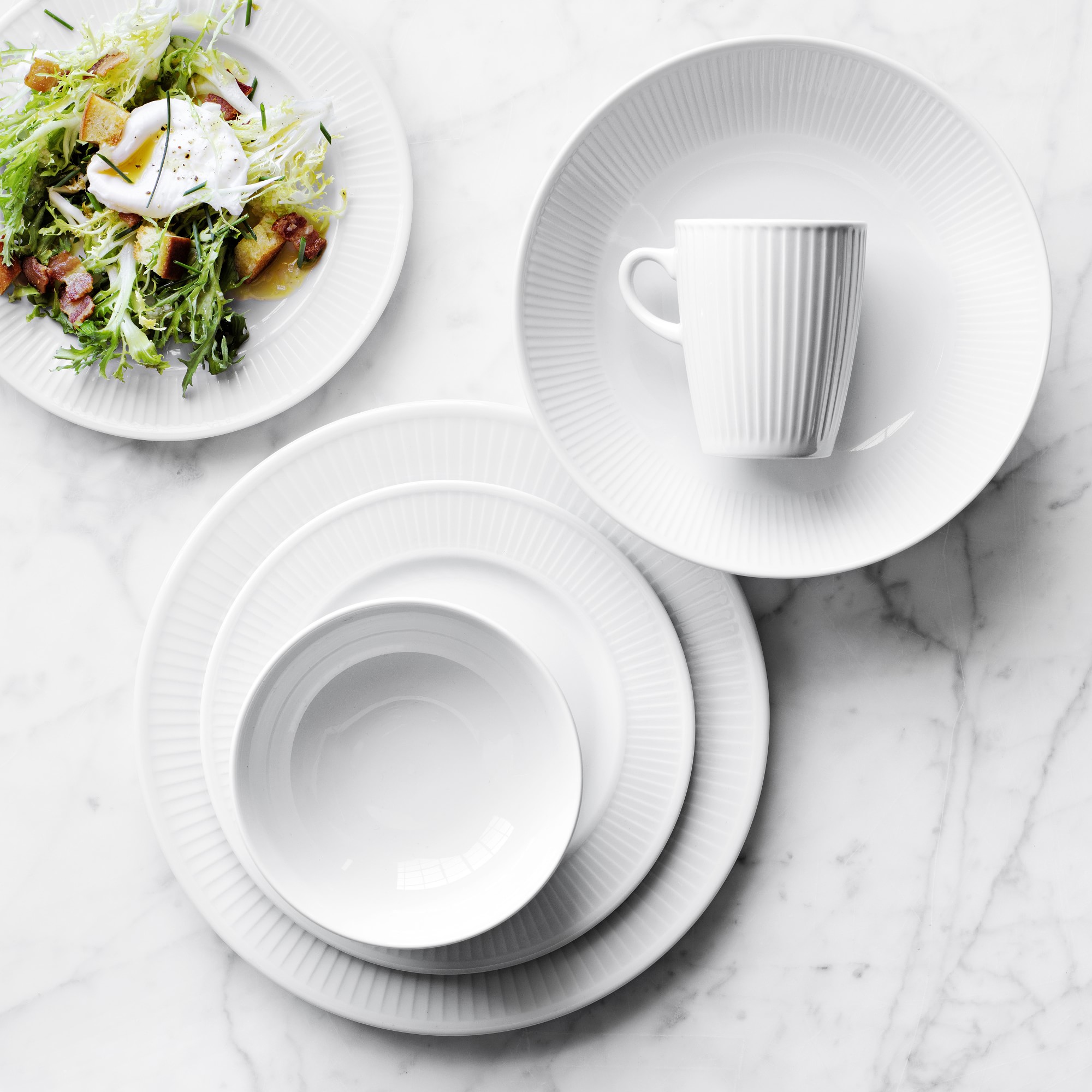 Pillivuyt Plisse Porcelain Salad Plates