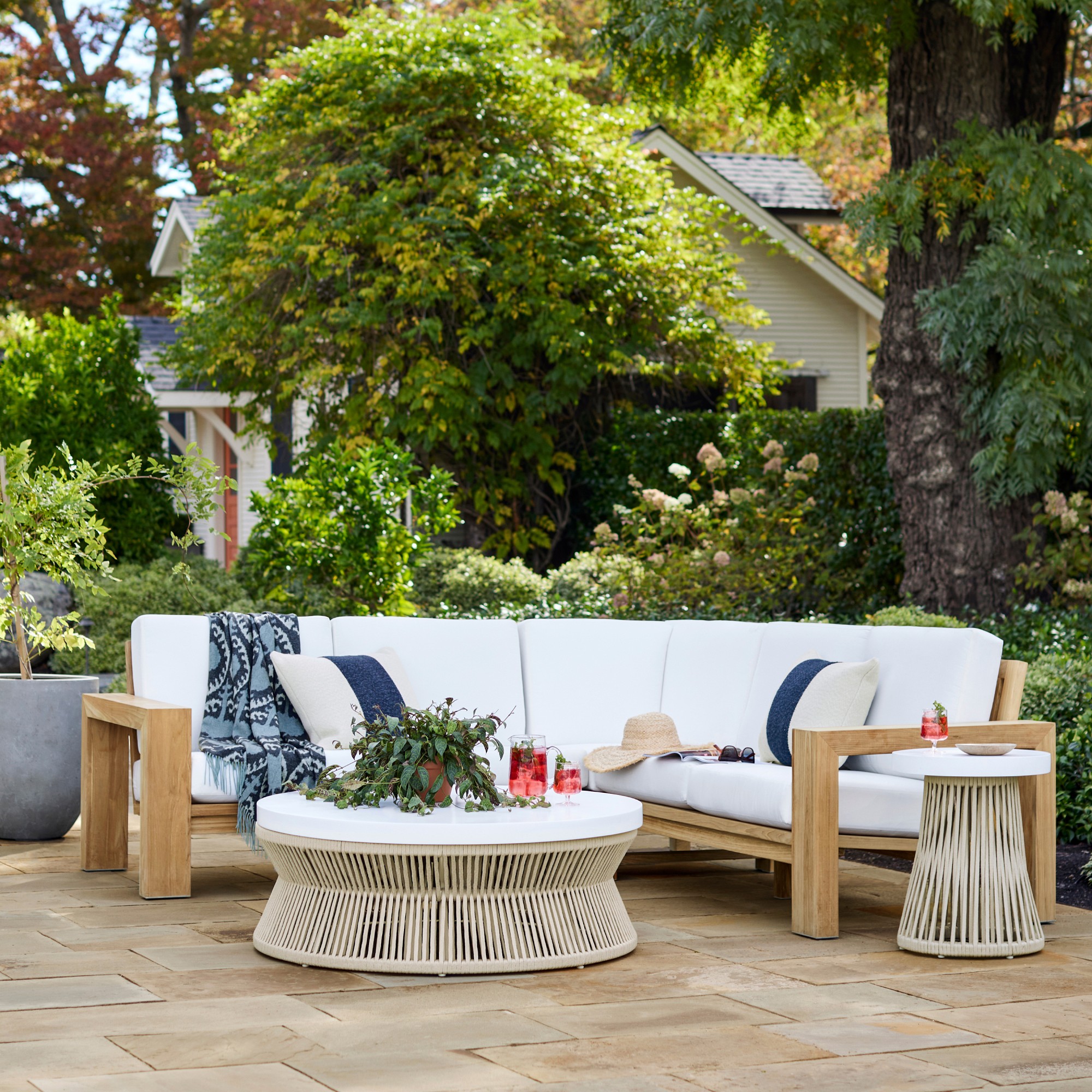 Pasadena Outdoor Fiberstone and Rope Side Table (18)