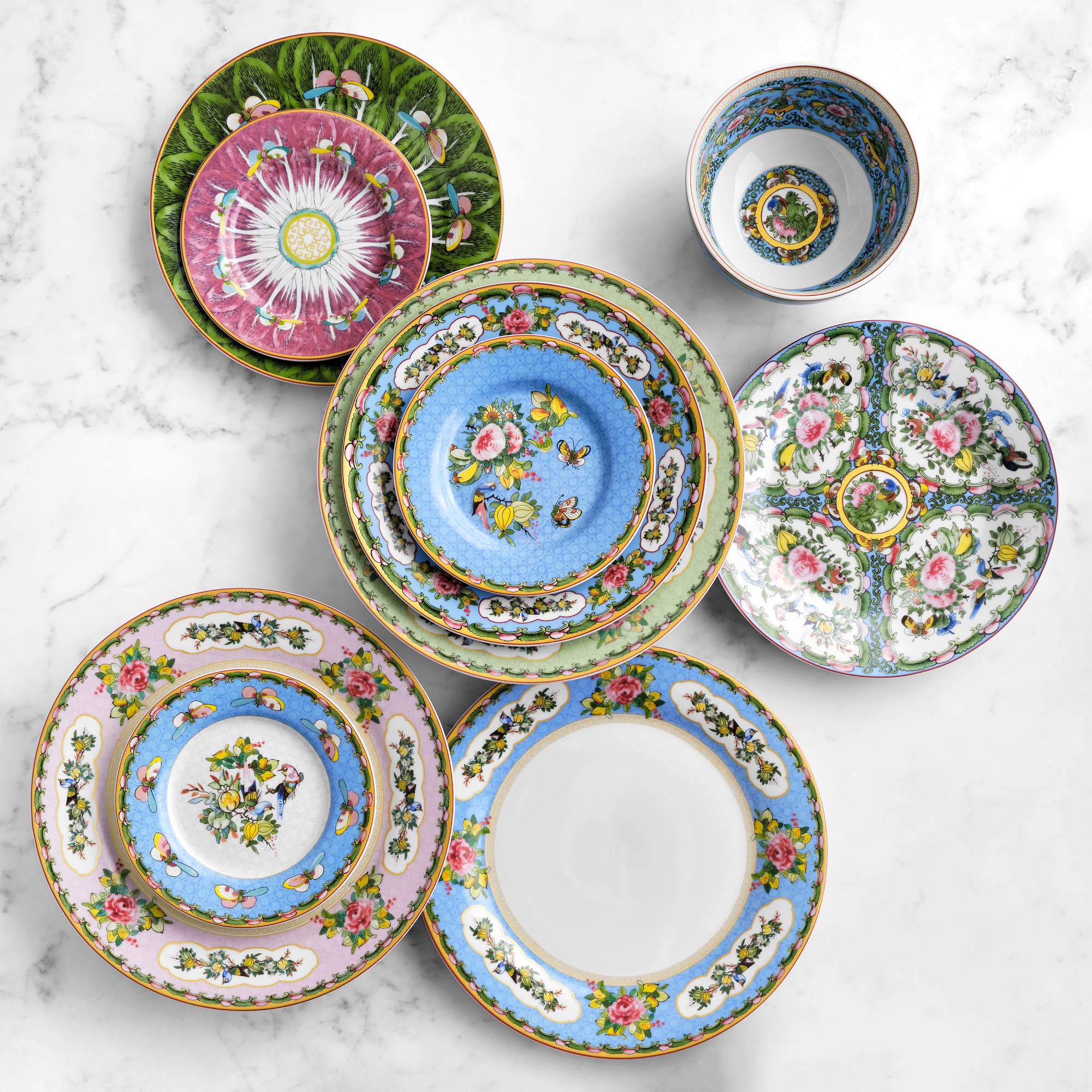 Famille Rose Salad Plates
