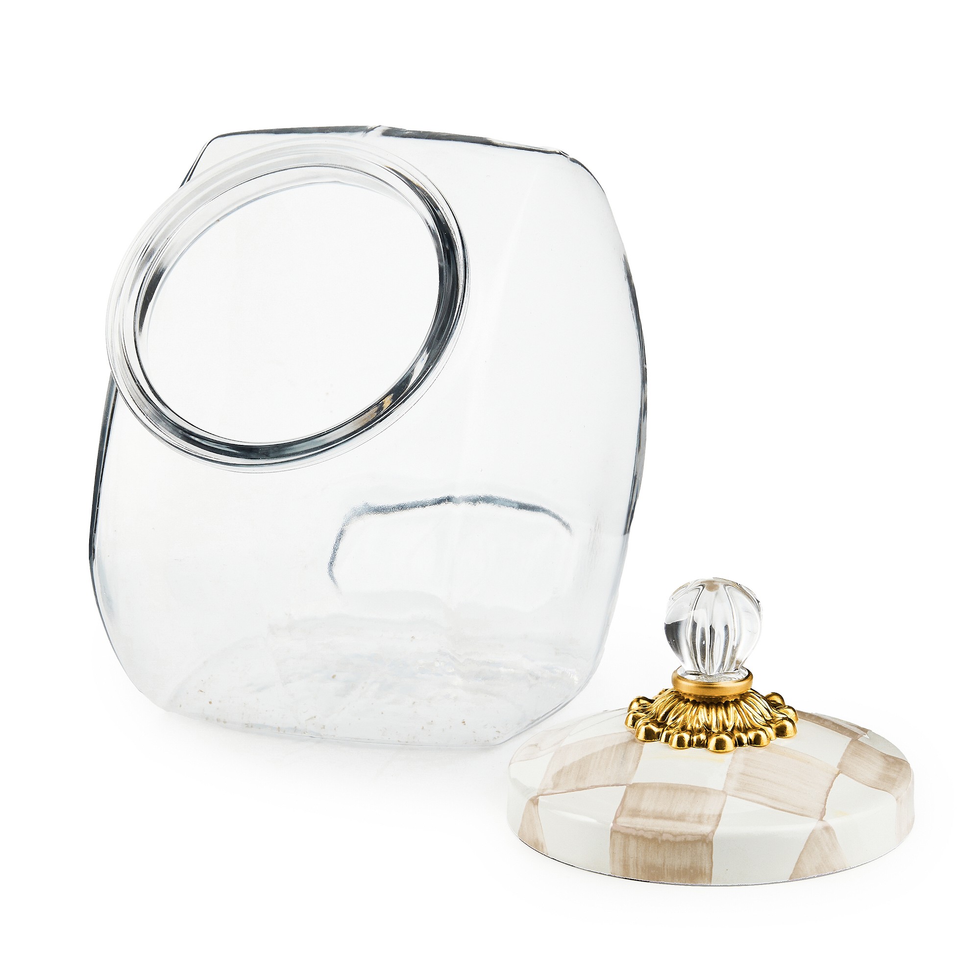 MacKenzie-Childs Mocha Check Cookie Jar