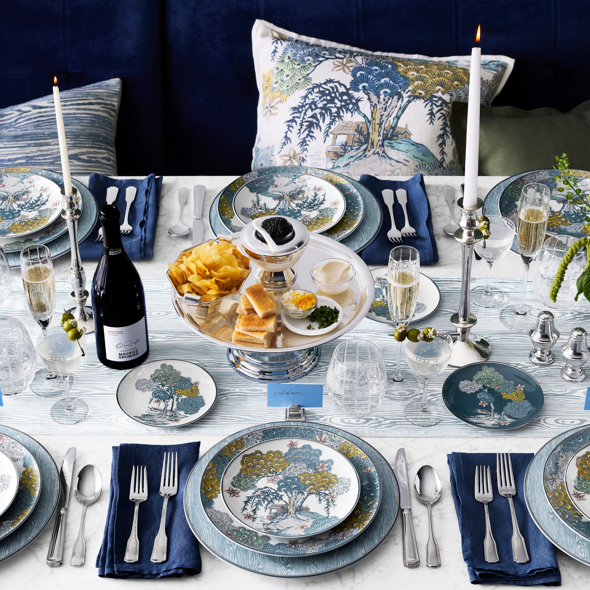 Scalamandré Sea of Trees 12-Piece Dinnerware Set