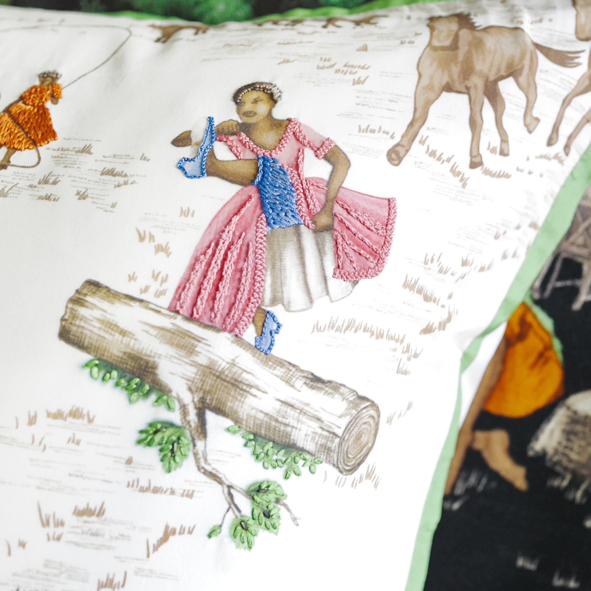 Sheila Bridges x Williams Sonoma Home Harlem Toile Print & Embroidered Pillow Cover