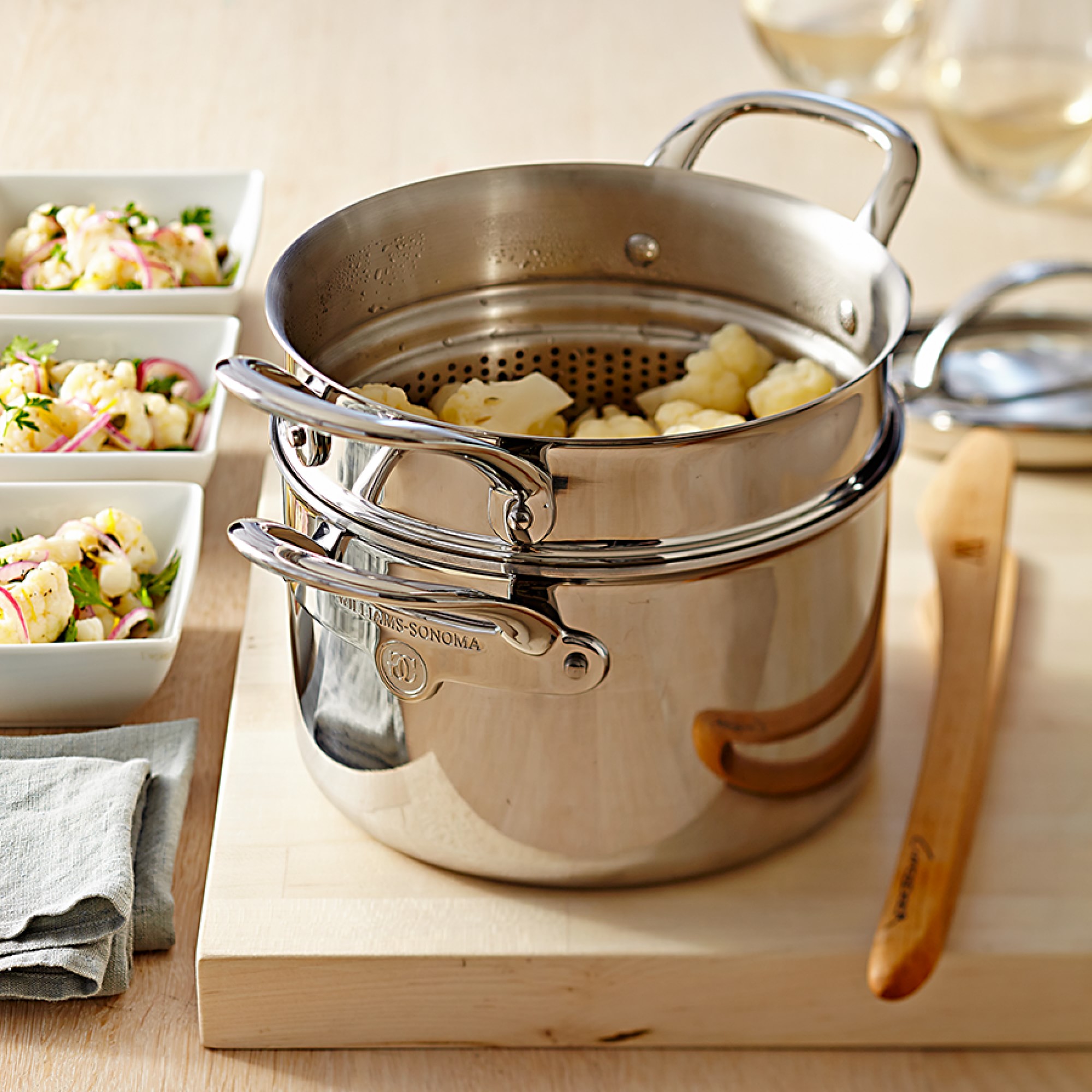 Williams Sonoma Signature Thermo-Clad™ Stainless-Steel Steamer Multipot, 4-Qt.