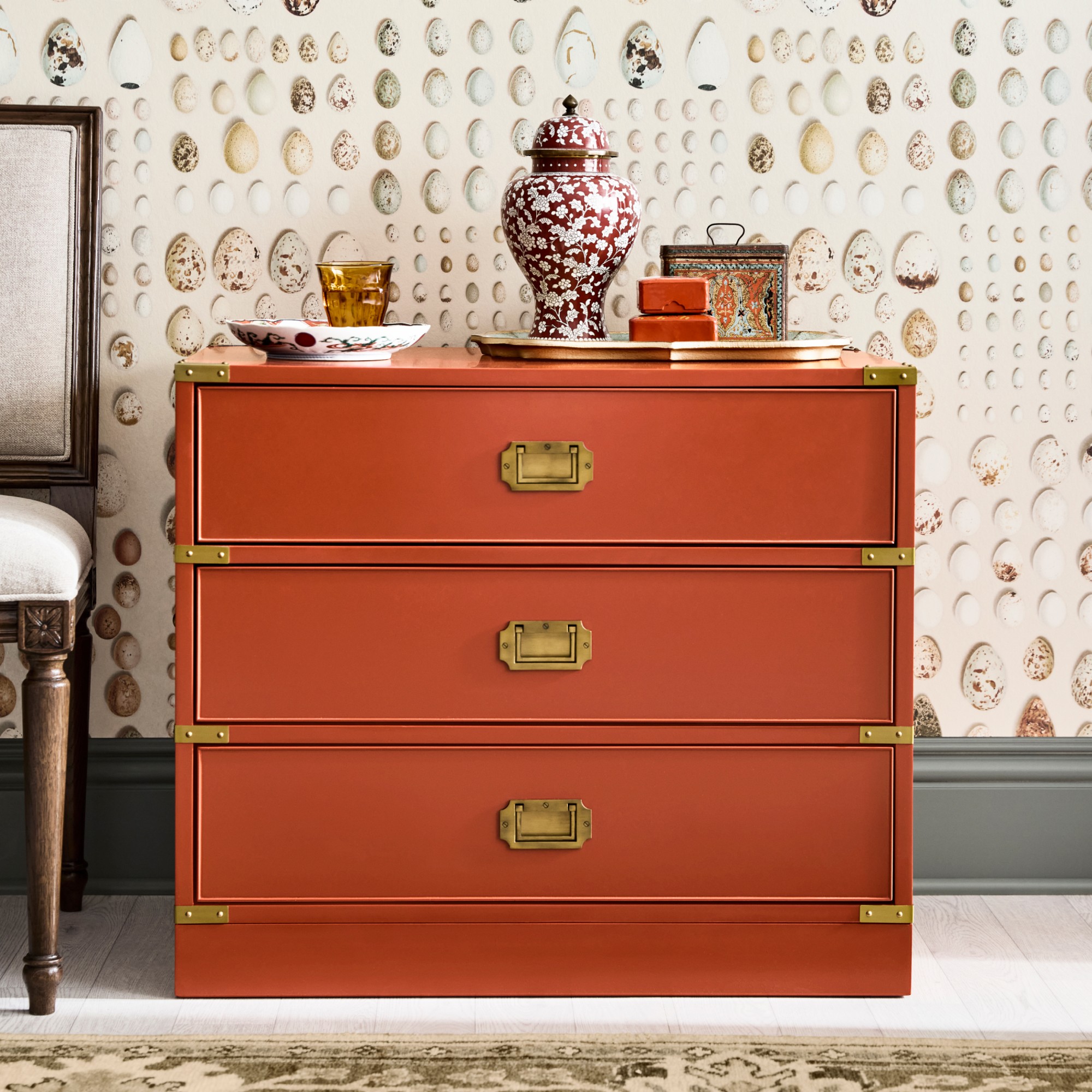 Campaign 3-Drawer Nightstand, Persimmon (30)