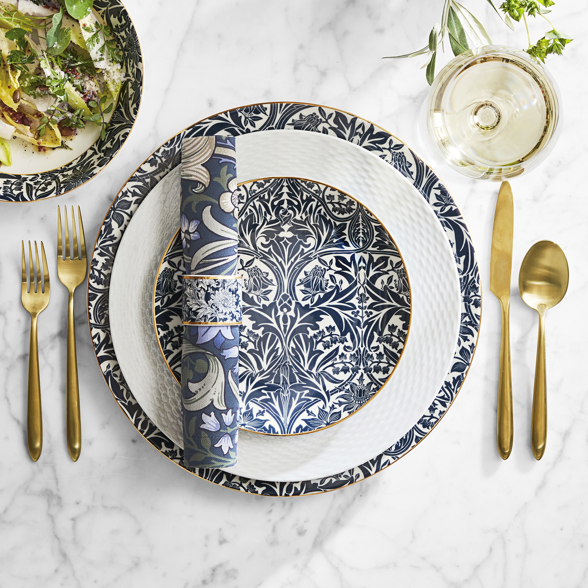 Morris & Co. x Williams Sonoma Bluebell Dinnerware Collection