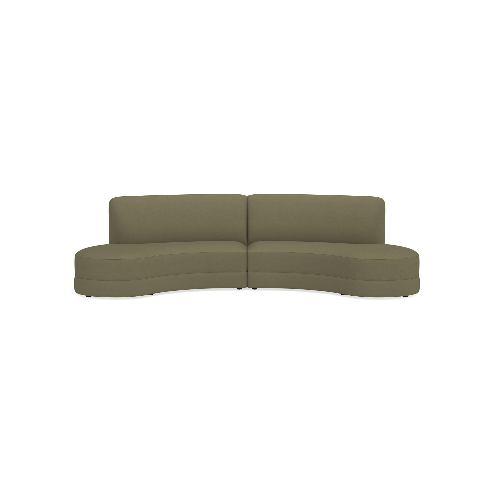Capri 2-Piece Bumper Armless Sectional (132)