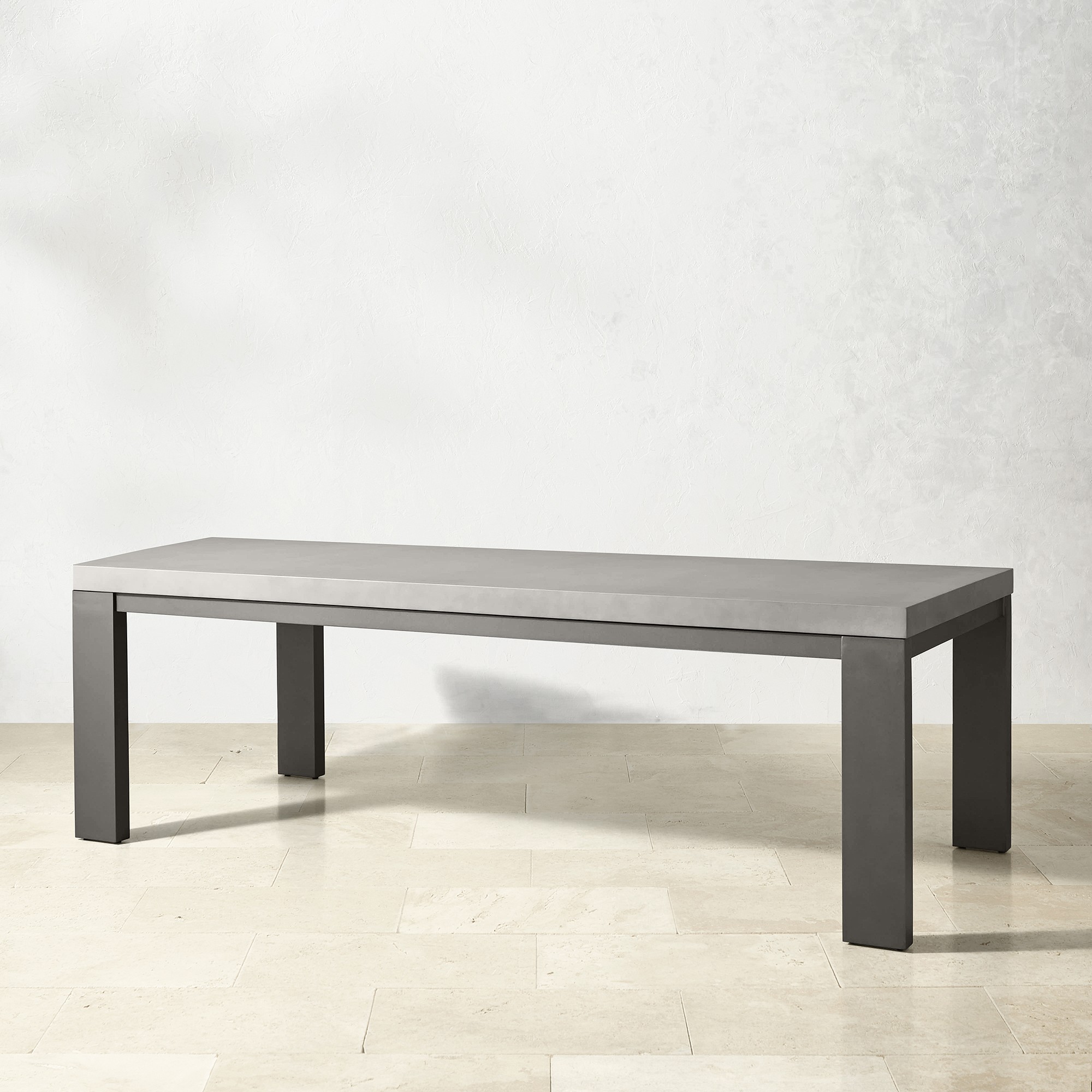 Larnaca Outdoor Slate Grey Metal Fiberstone Dining Table (96-108)