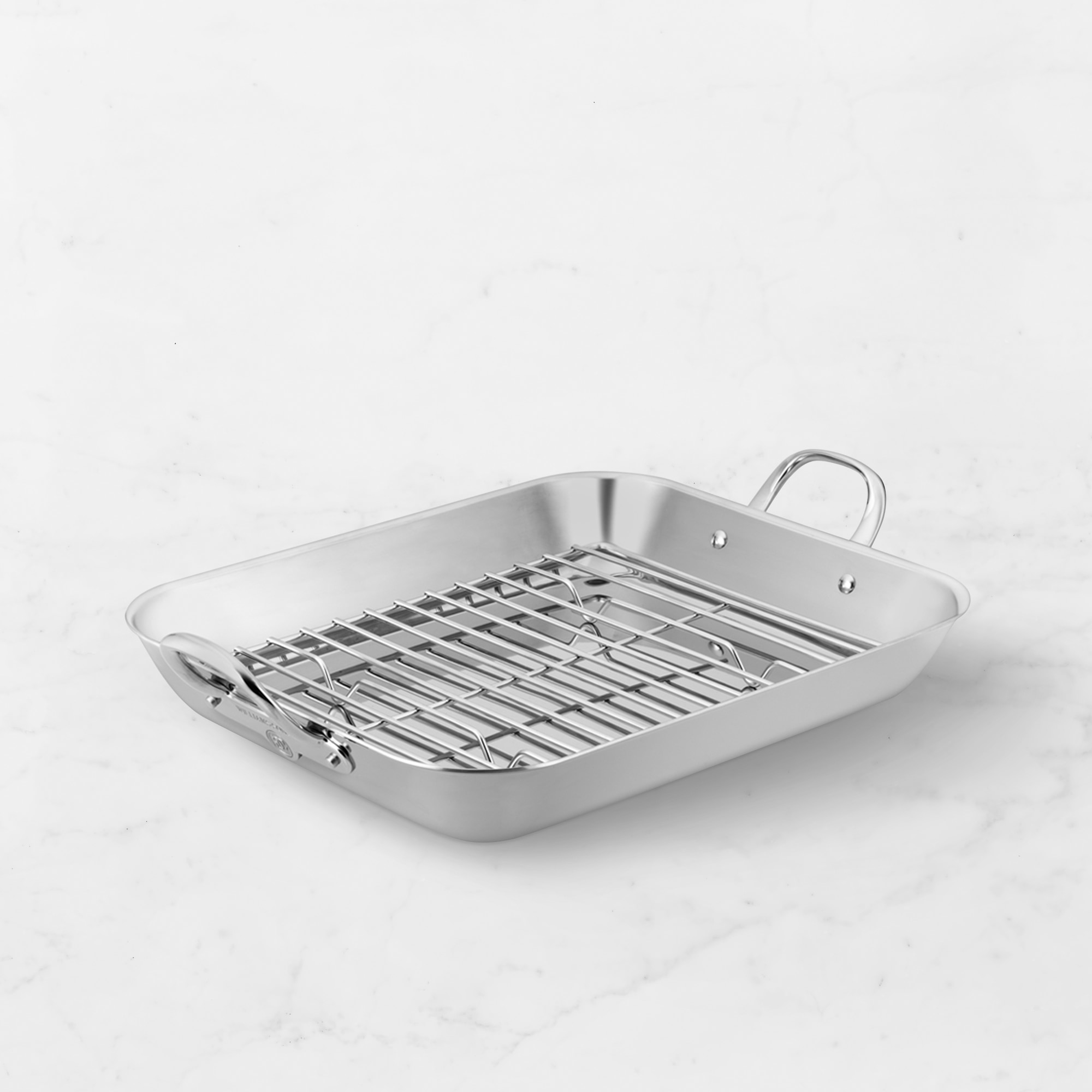 Williams Sonoma Signature Thermo-Clad™ Stainless-Steel Flared Roasting Pan with Rack