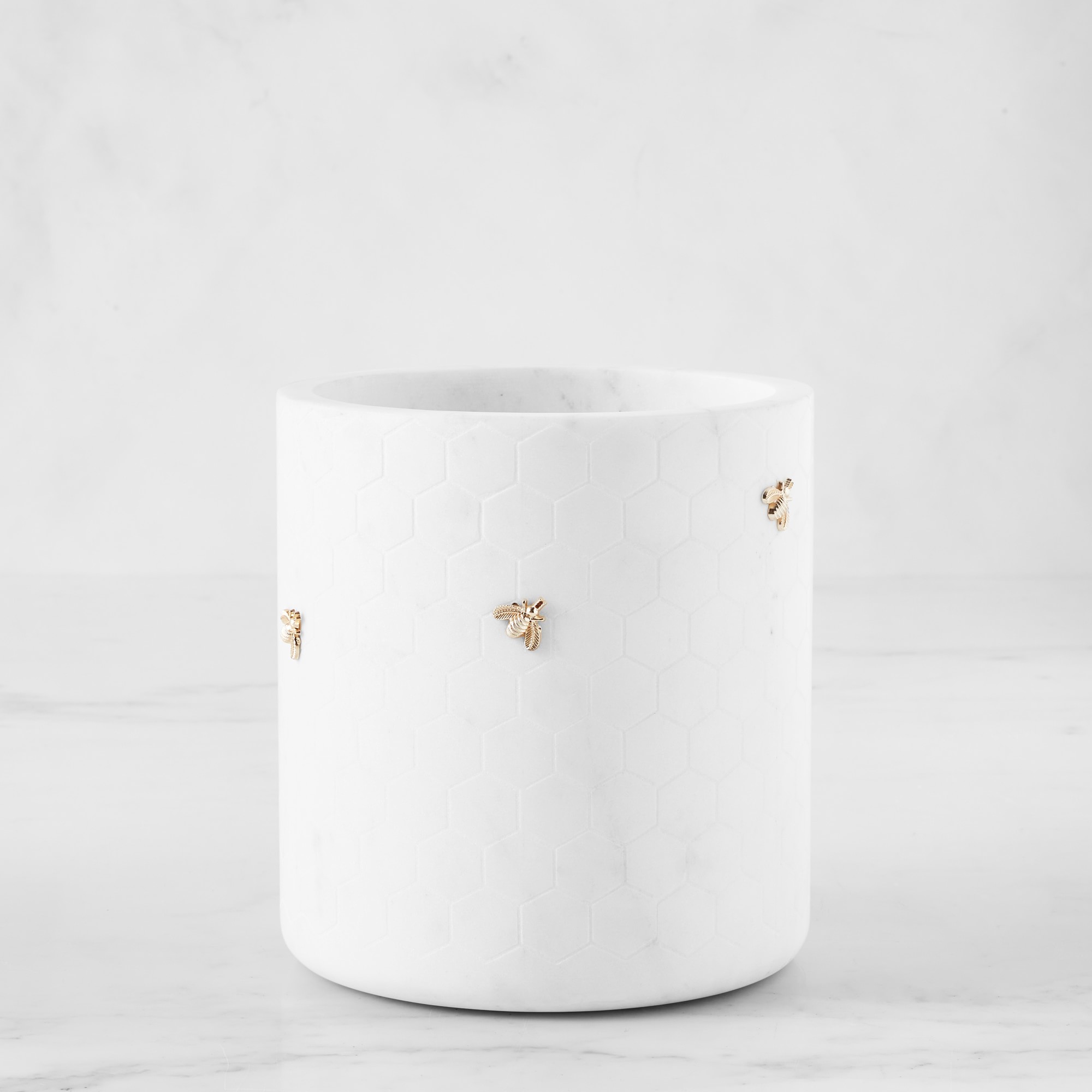 Williams Sonoma Honeycomb Marble Utensil Holder