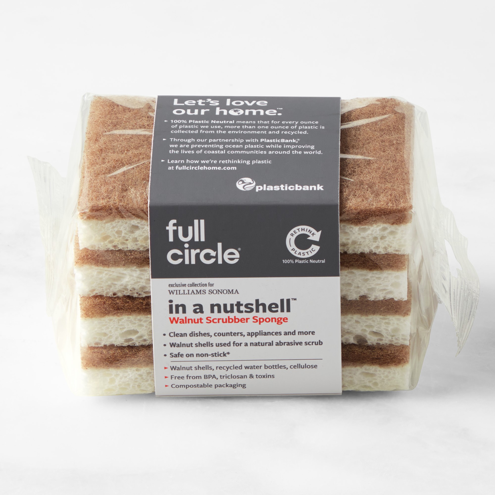 Full Circle In a Nut Shell Walnut Scrubber Sponge