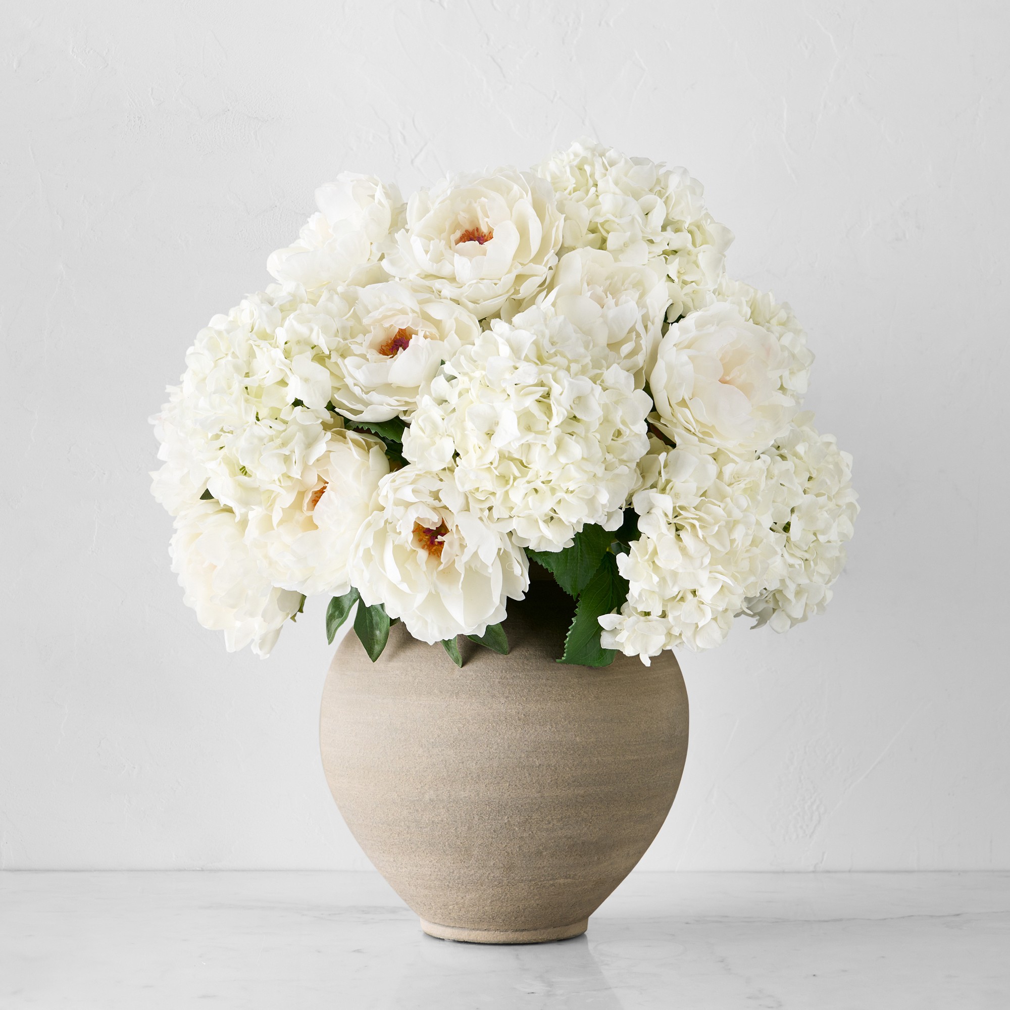Jeff Leatham x Williams Sonoma Round White Ceramic Vase
