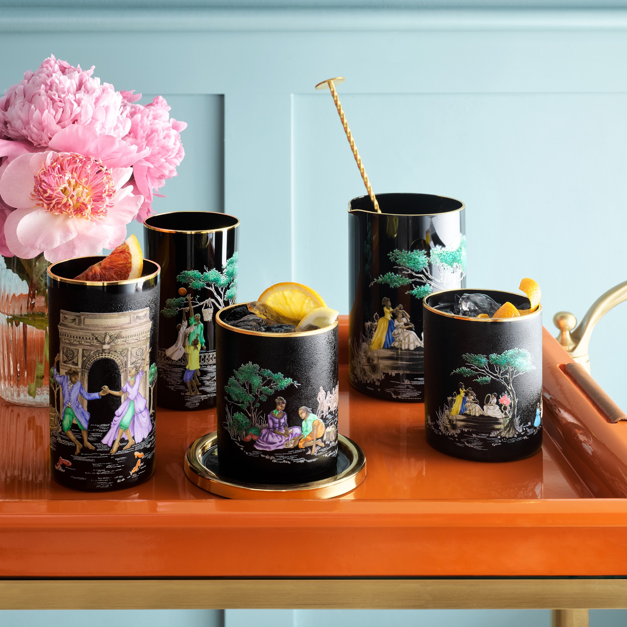 Sheila Bridges x Williams Sonoma Harlem Toile Mixing Glass