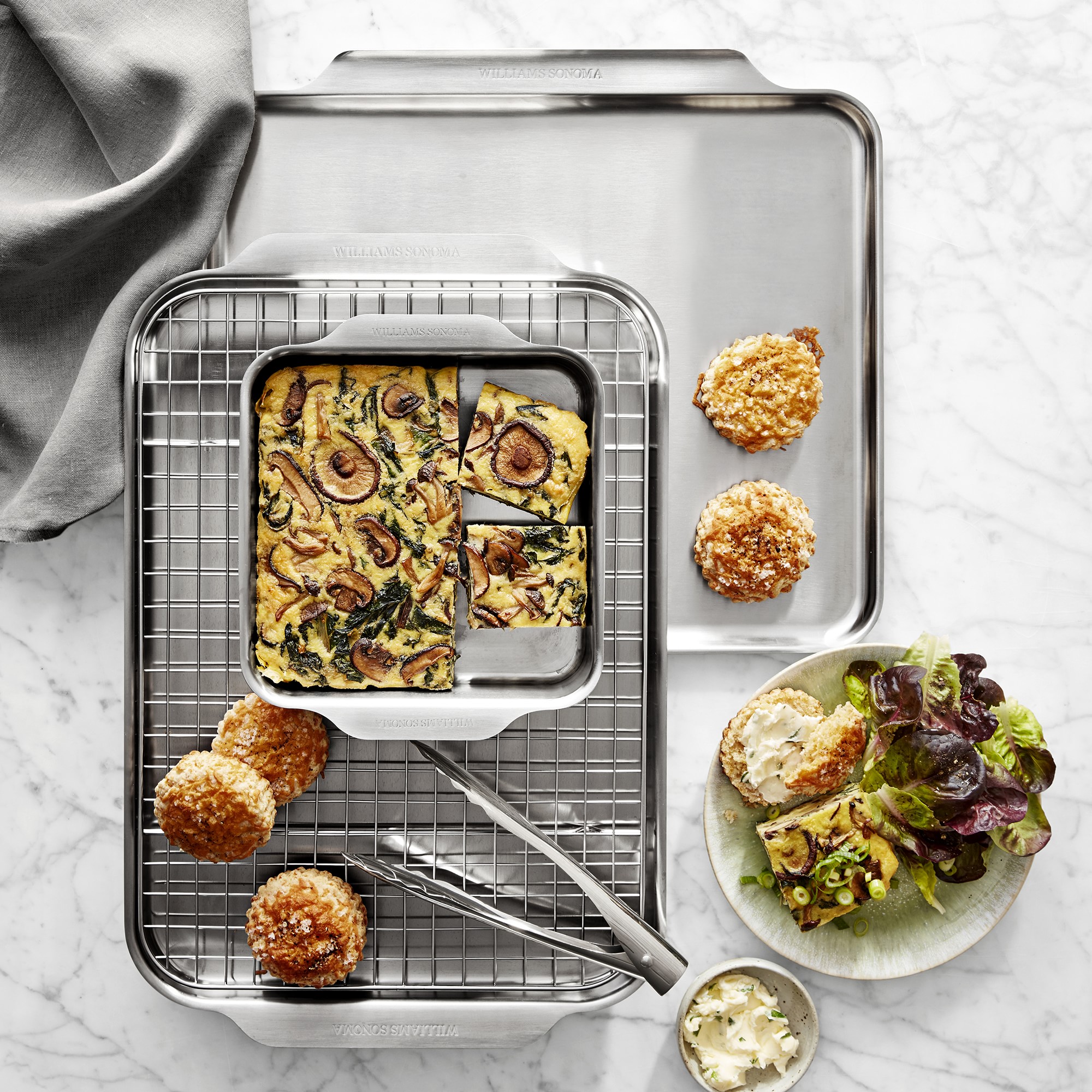 Williams Sonoma Signature Thermo-Clad™ Stainless-Steel Ovenware Half Sheet with Cooling Rack