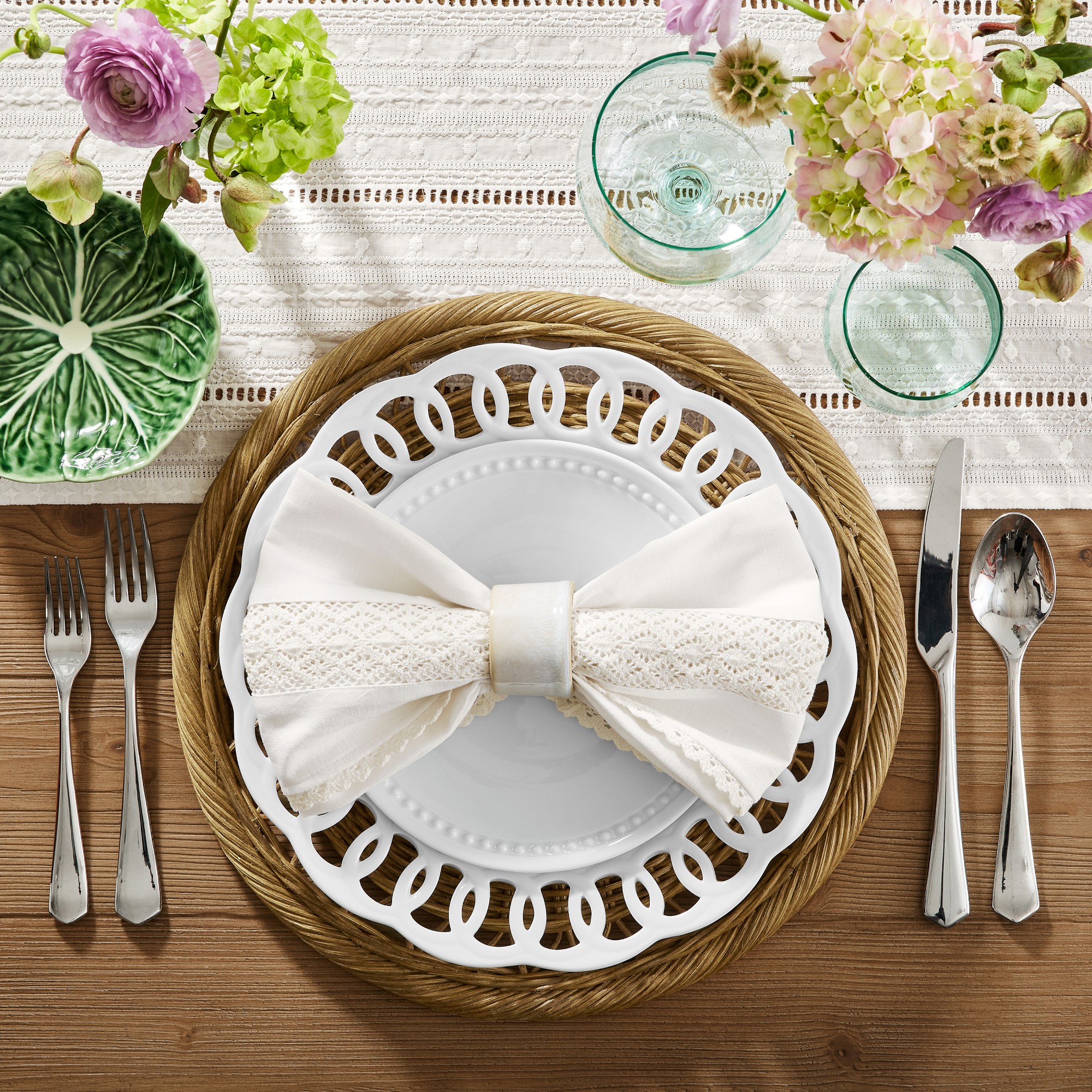 Crotchet Inset Napkins, Set of 4