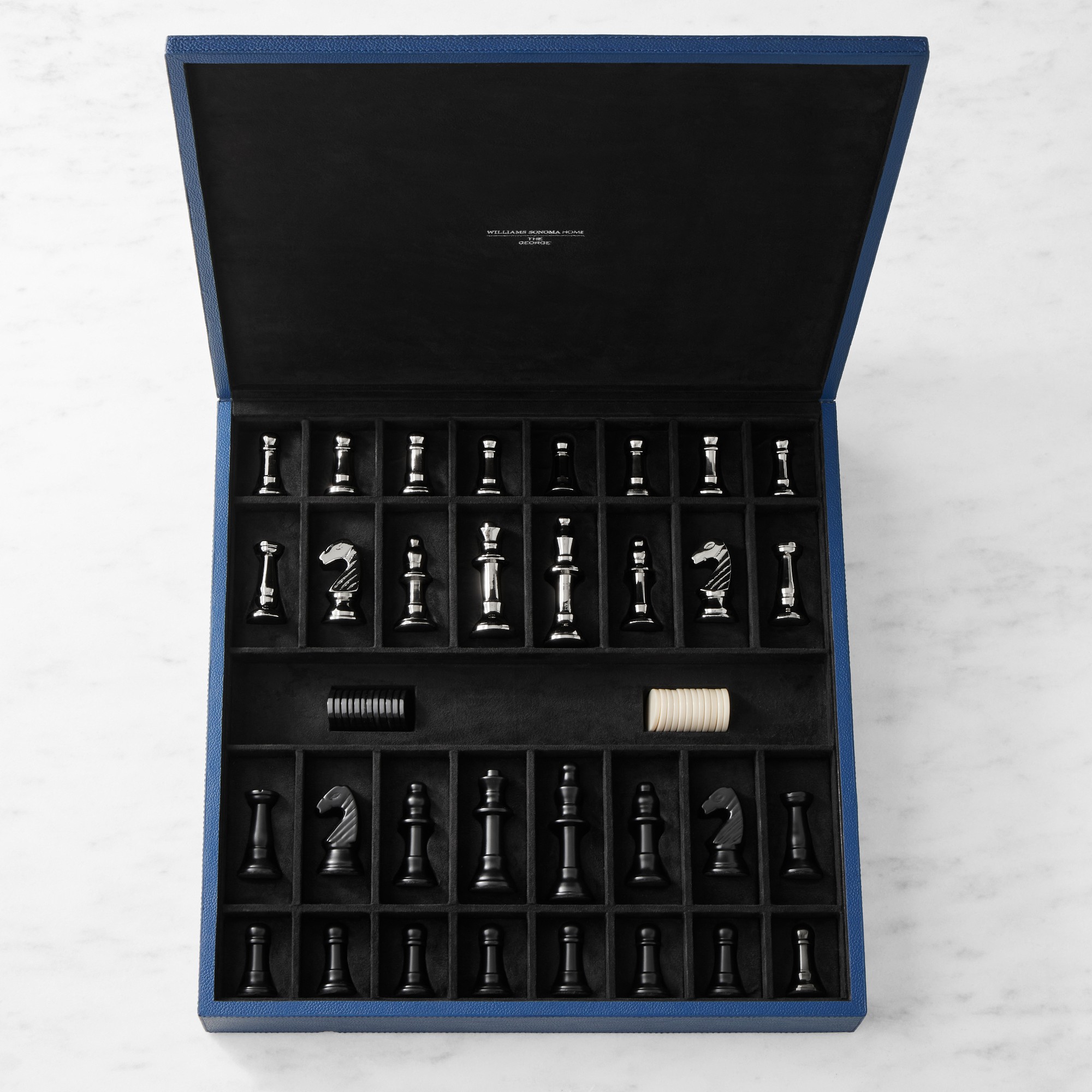 THE GEORGE x Williams Sonoma Home Leather Chess and Checkers