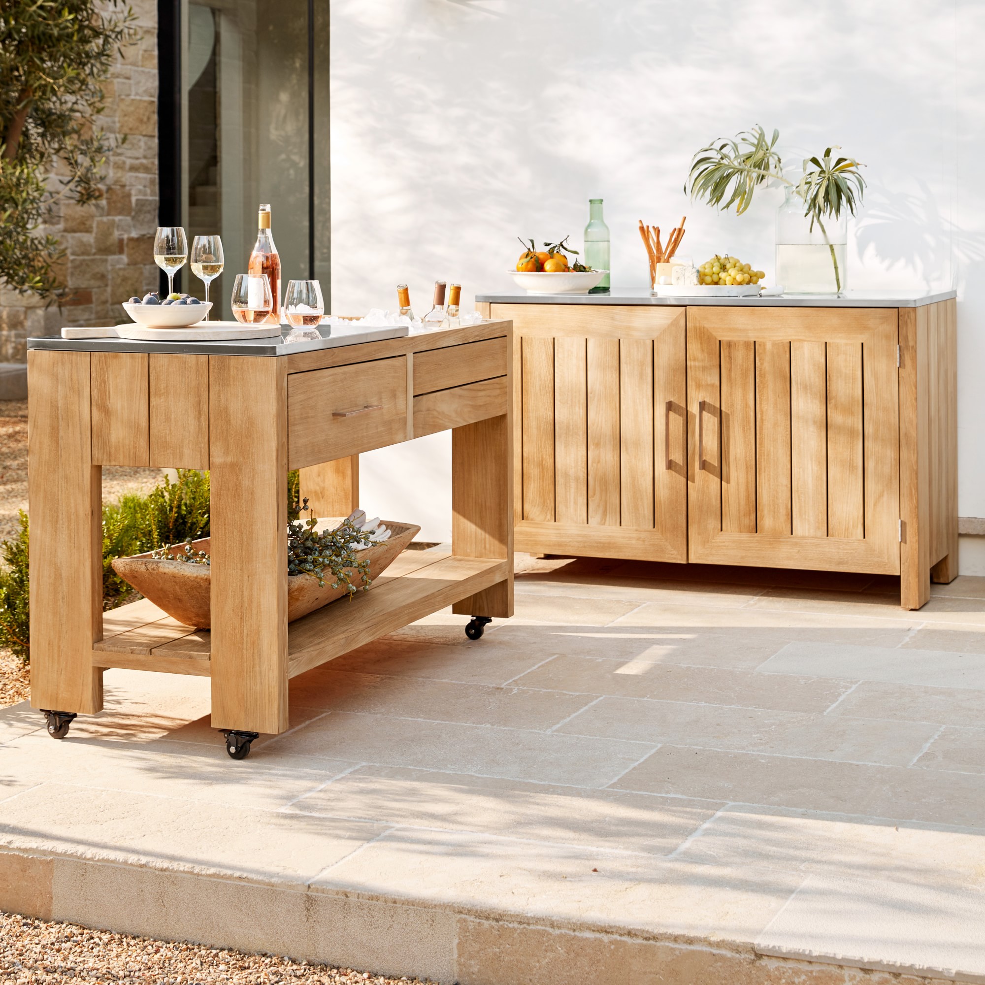 Larnaca Outdoor Teak Prep Table (58)