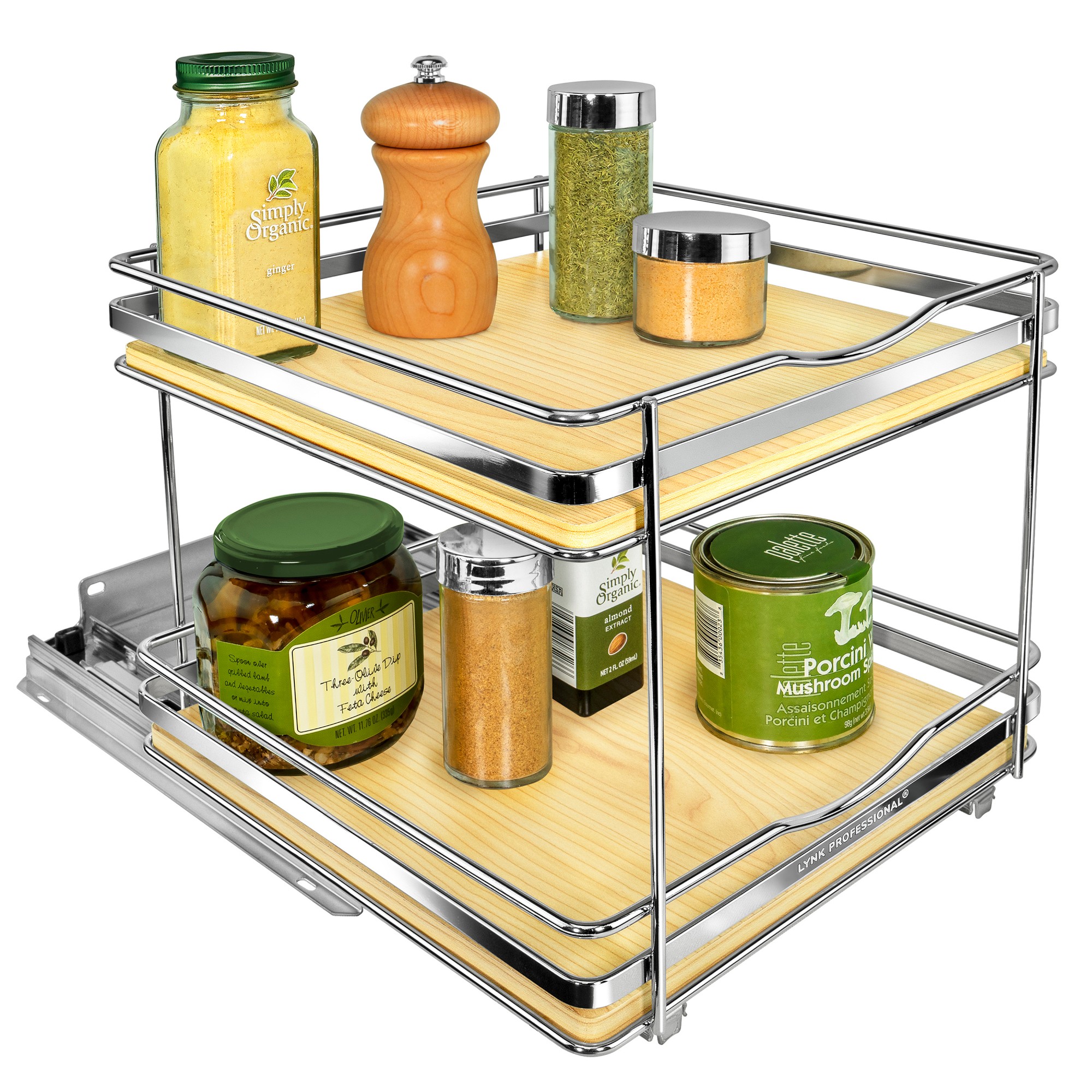Lynk 10 Double Spice Rack Wood Floor