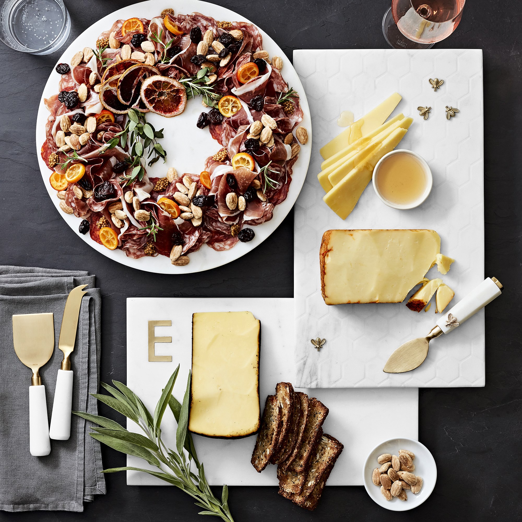 Marble & Brass Monogram Board