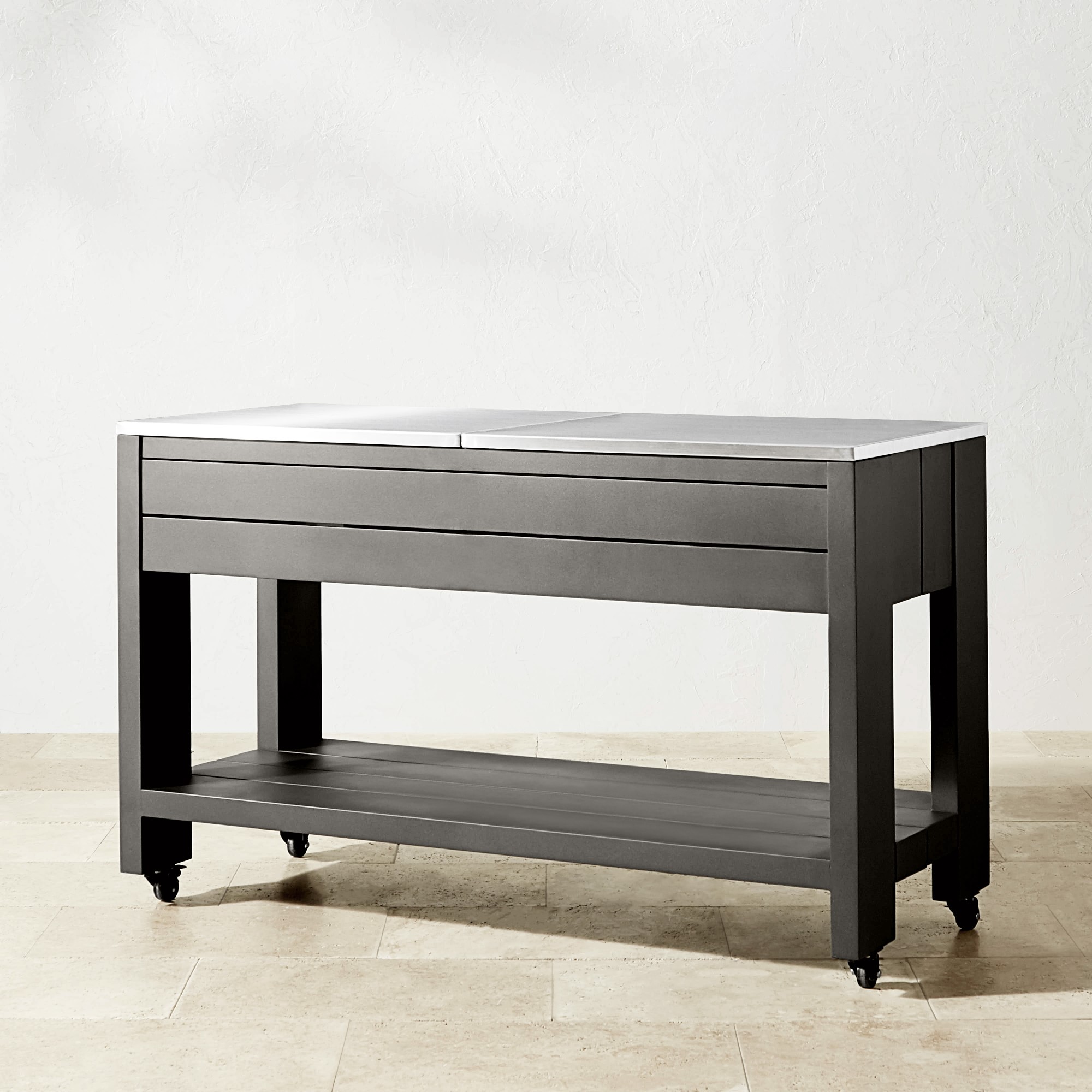 Larnaca Outdoor Slate Grey Metal Prep Table (58)