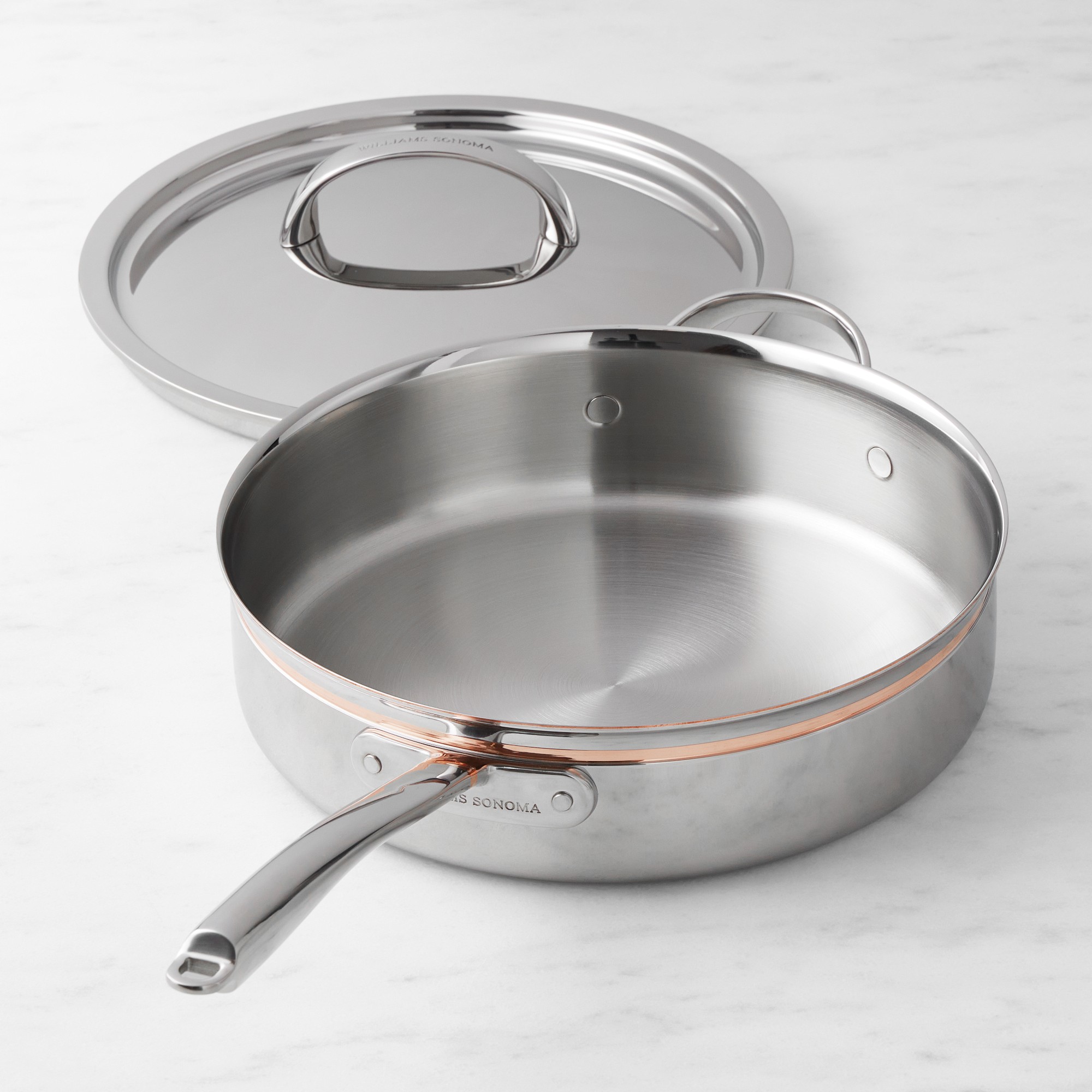 Williams Sonoma Signature Thermo-Clad™ Copper Pro Saute Pan, 4 1/2-Qt.