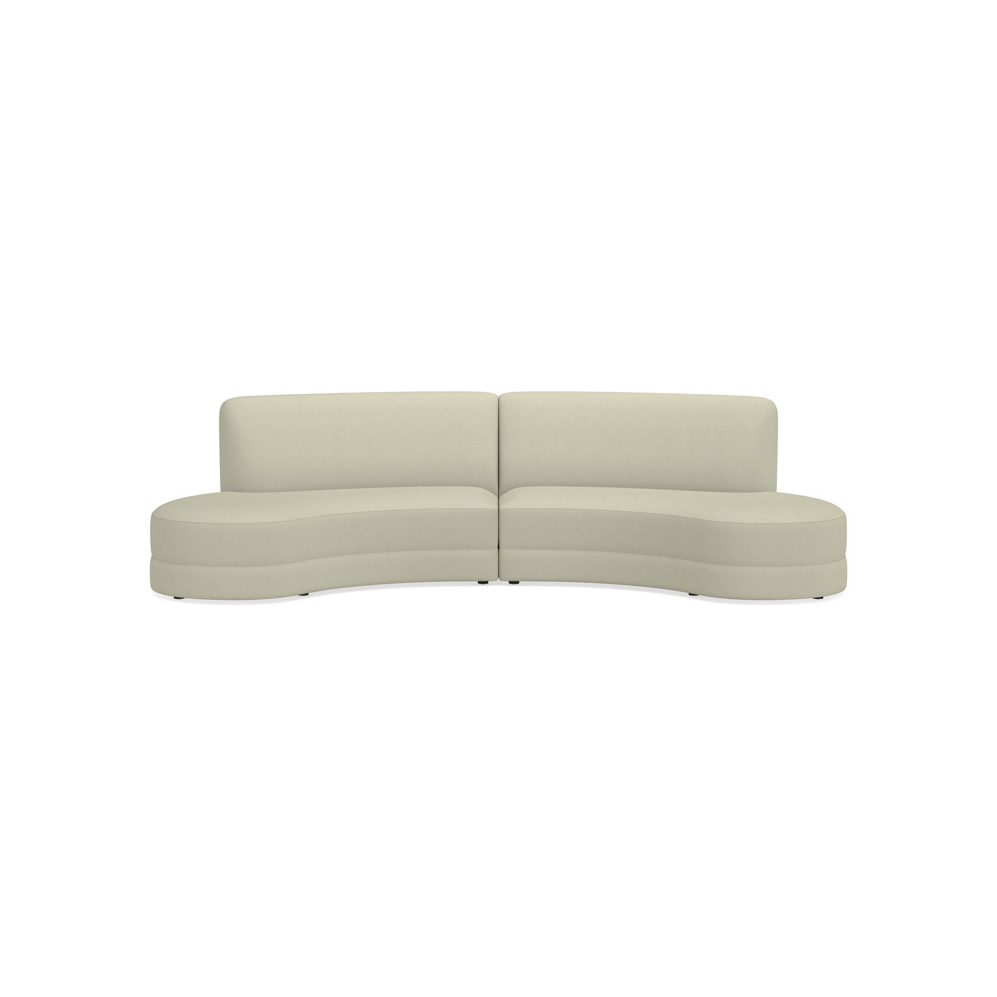 Capri 2-Piece Bumper Armless Sectional (132)