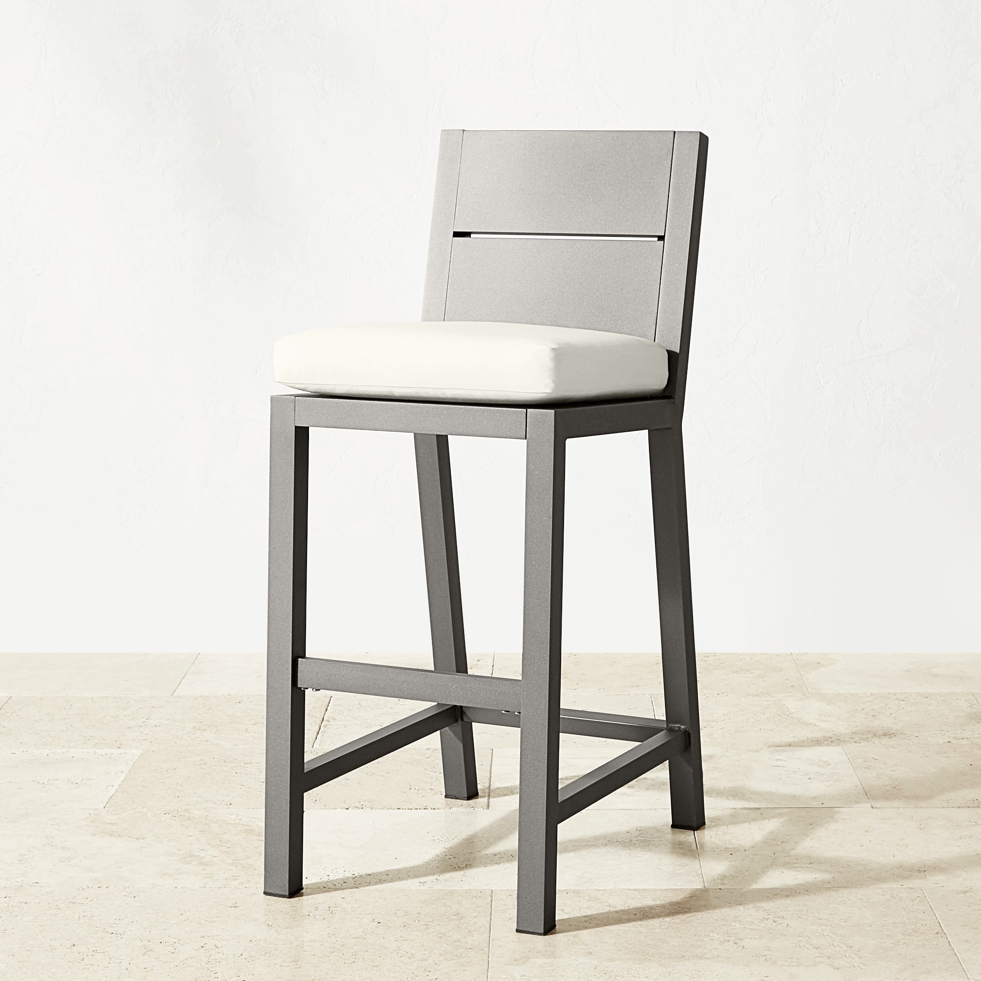 Larnaca Outdoor Slate Grey Metal Stools